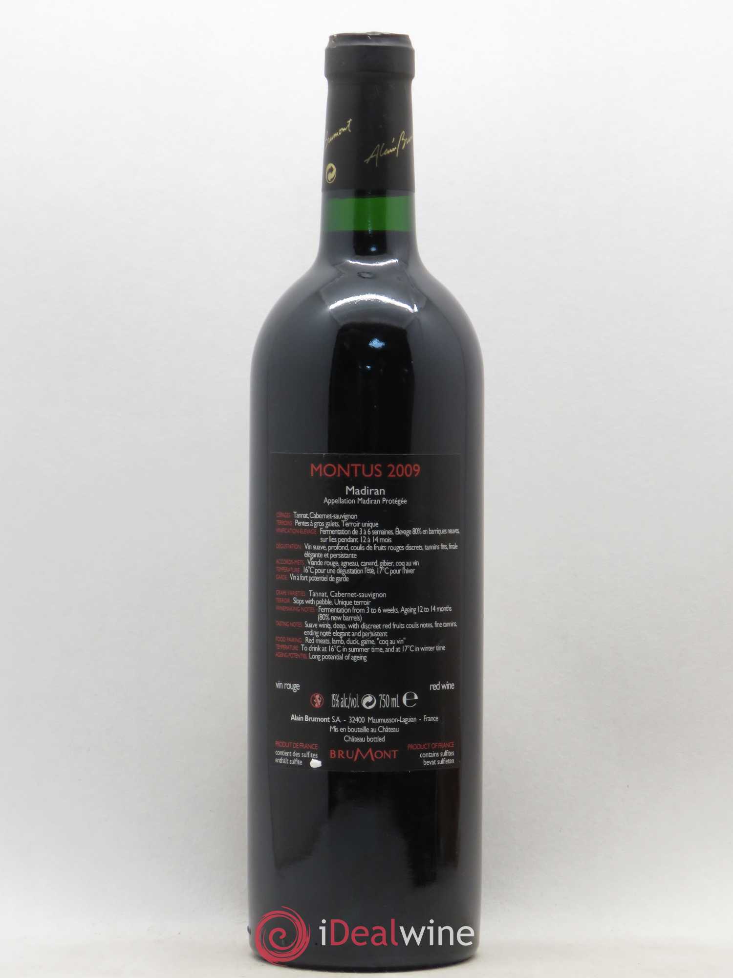 Madiran Château Montus Alain Brumont 2009 - Lot de 1 bouteille - 1