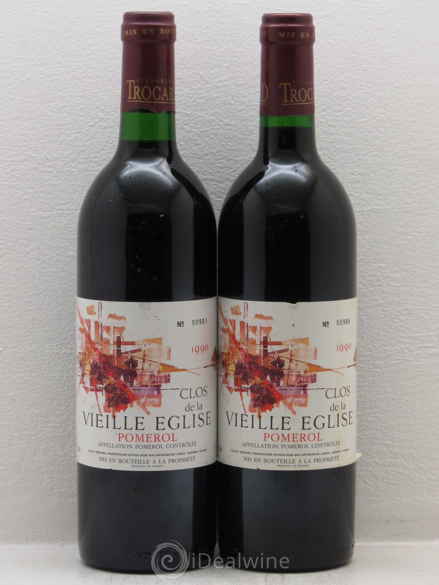 Pomerol Clos de La Vieille Eglise 1990 - Posten von 2 Flaschen - 0