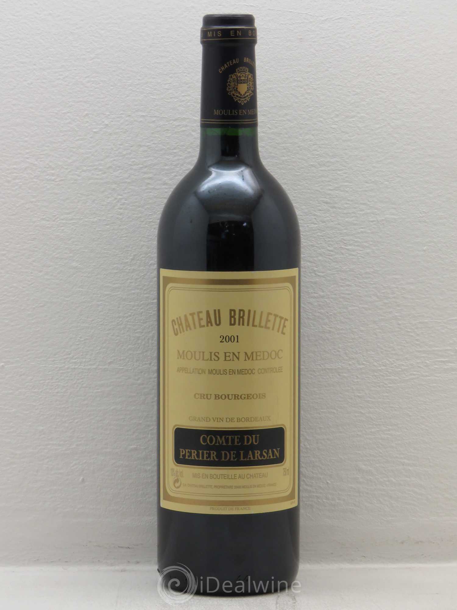 Château Brillette Cru Bourgeois 2001 - Lot de 1 bouteille - 0