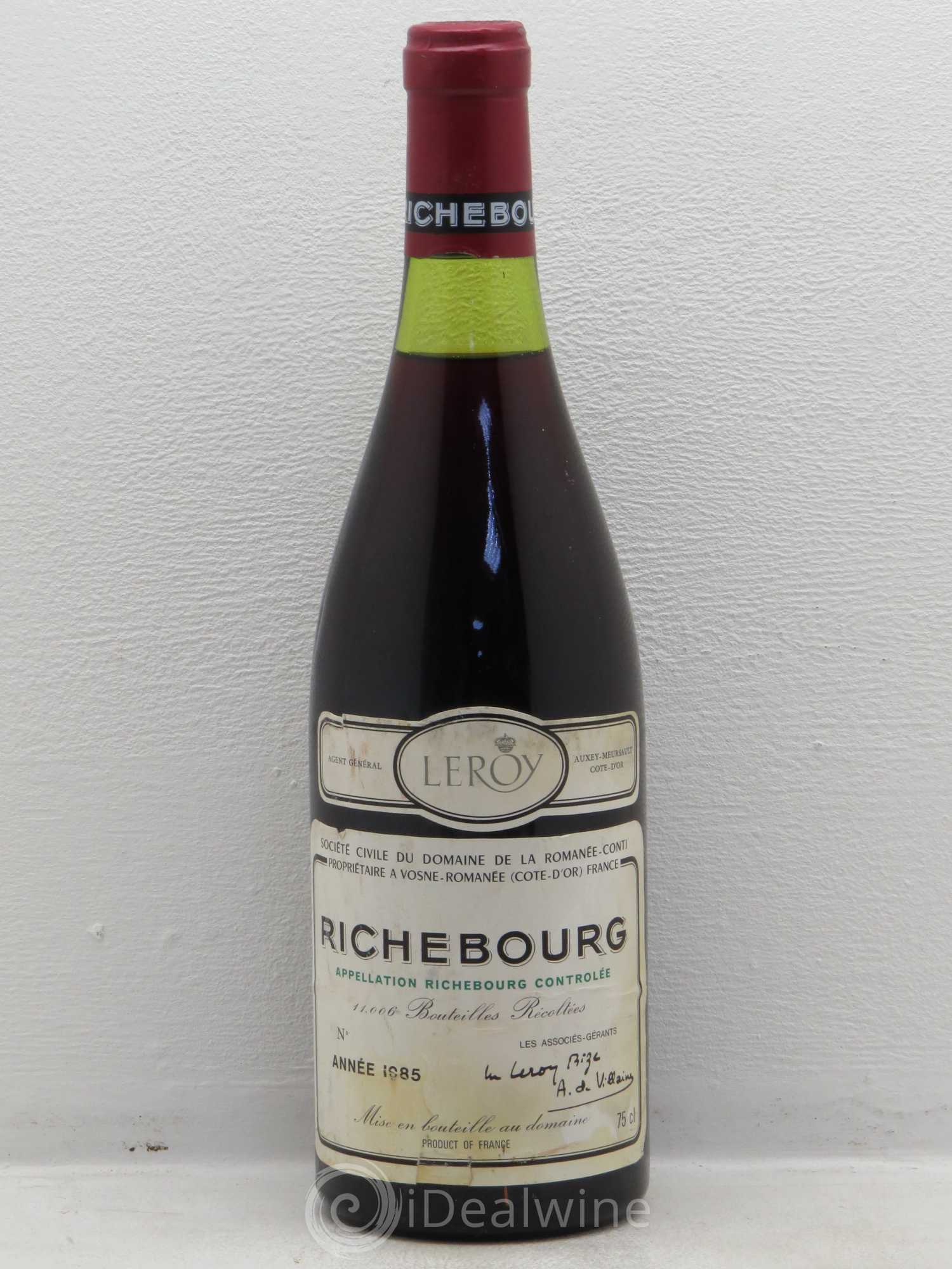 Richebourg Grand Cru Domaine de la Romanée-Conti 1985 - Lot de 1 bouteille - 0