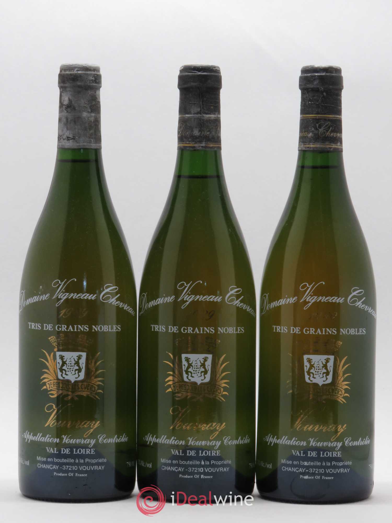 Vouvray Tris de Grains Nobles Domaine Vigneau Chevreau 1989 - Lotto di 3 bottiglie - 0