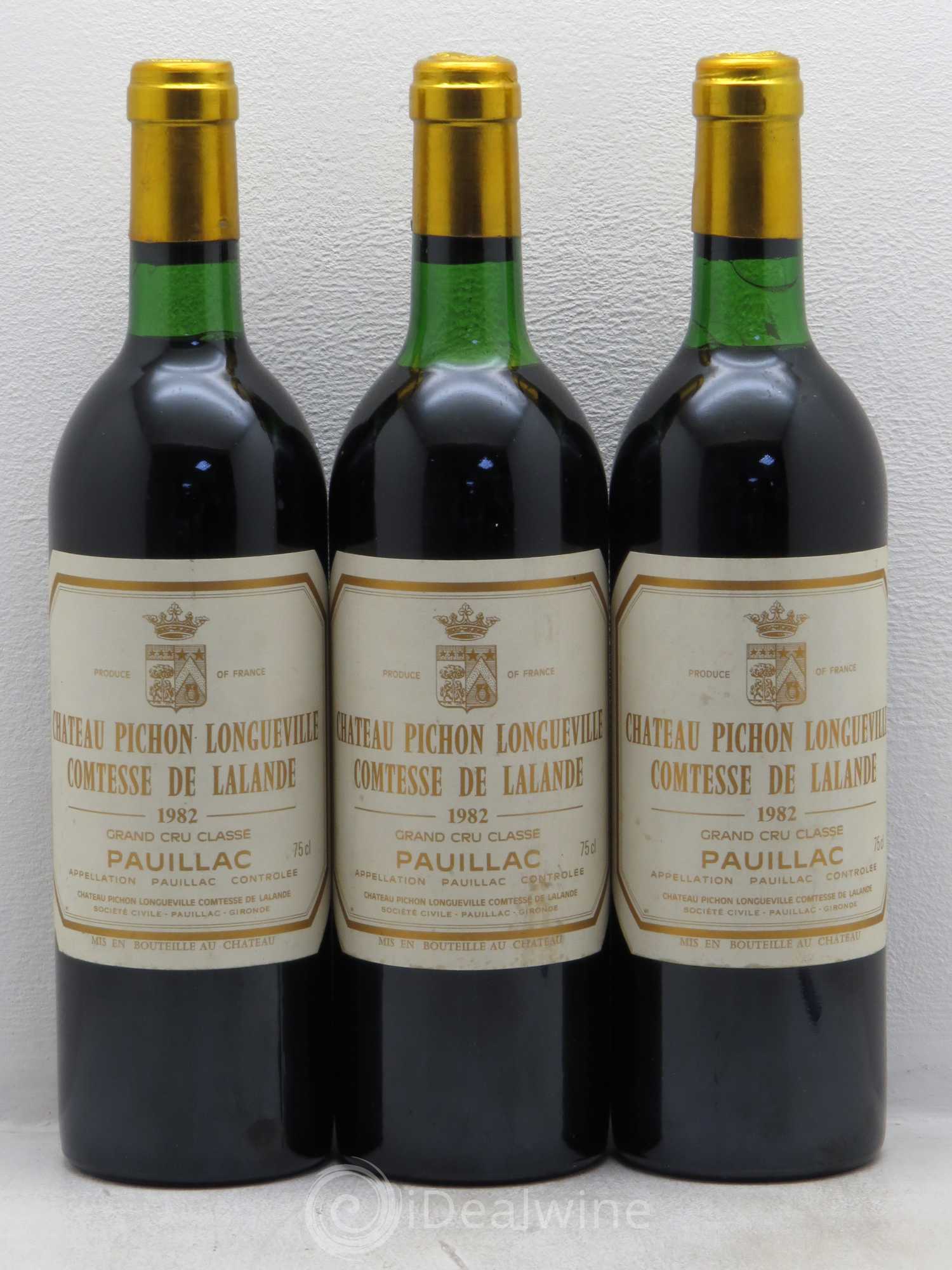 Château Pichon Longueville Comtesse de Lalande 2ème Grand Cru Classé 1982 - Lot de 3 bouteilles - 0