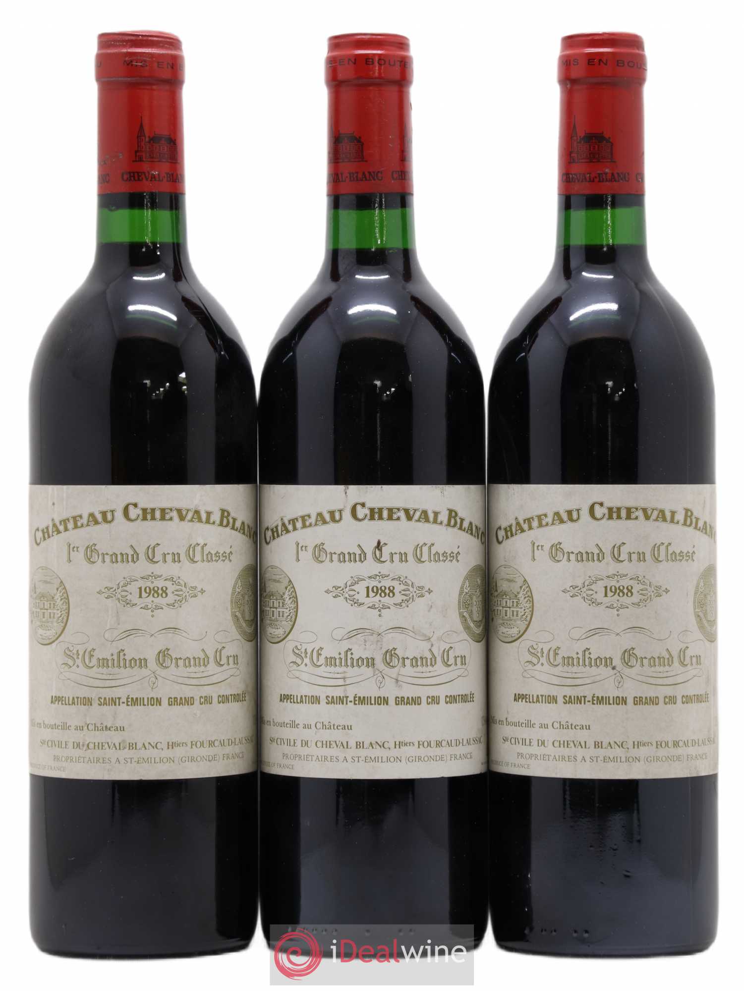Château Cheval Blanc 1er Grand Cru Classé A 1988 - Lot de 3 bouteilles - 0