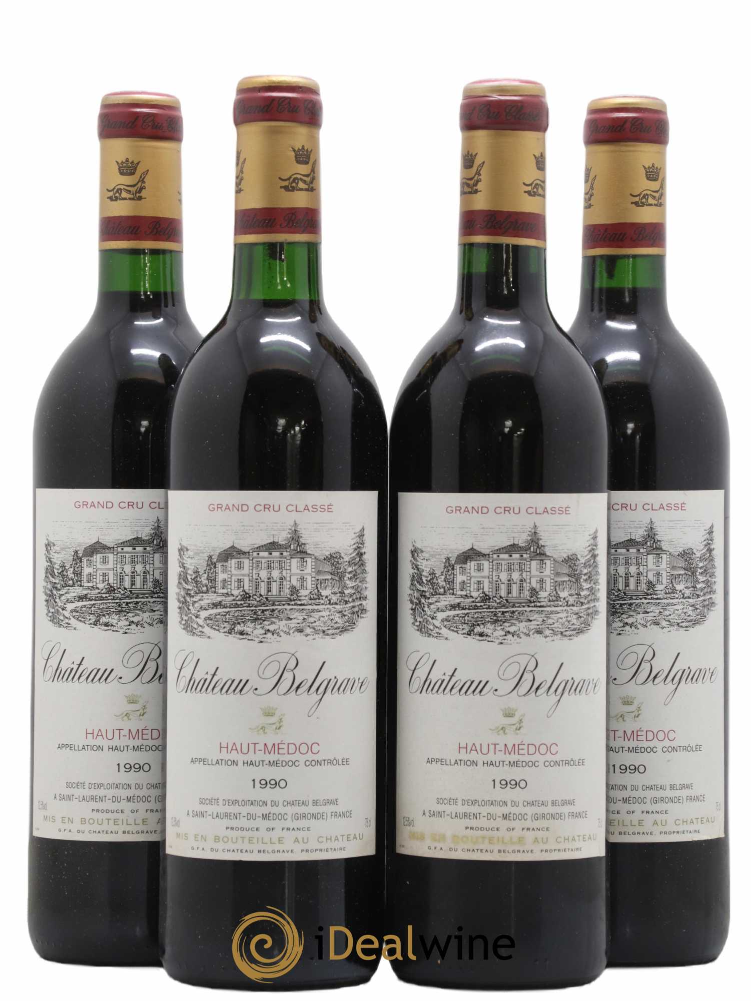 Château Belgrave 5ème Grand Cru Classé 1990 - Lot de 4 bouteilles - 0