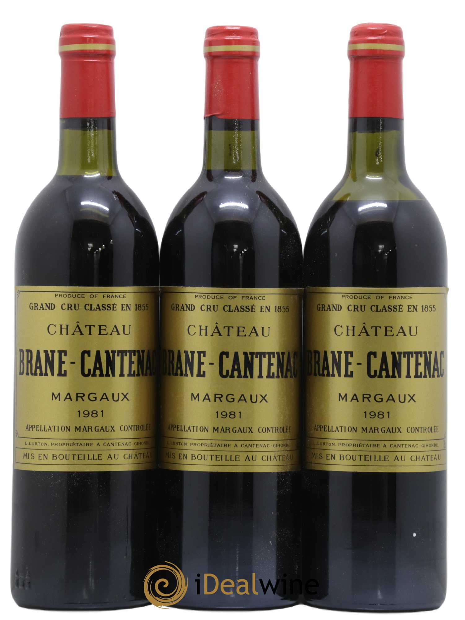 Château Brane Cantenac 2ème Grand Cru Classé 1981 - Lot de 3 bouteilles - 0