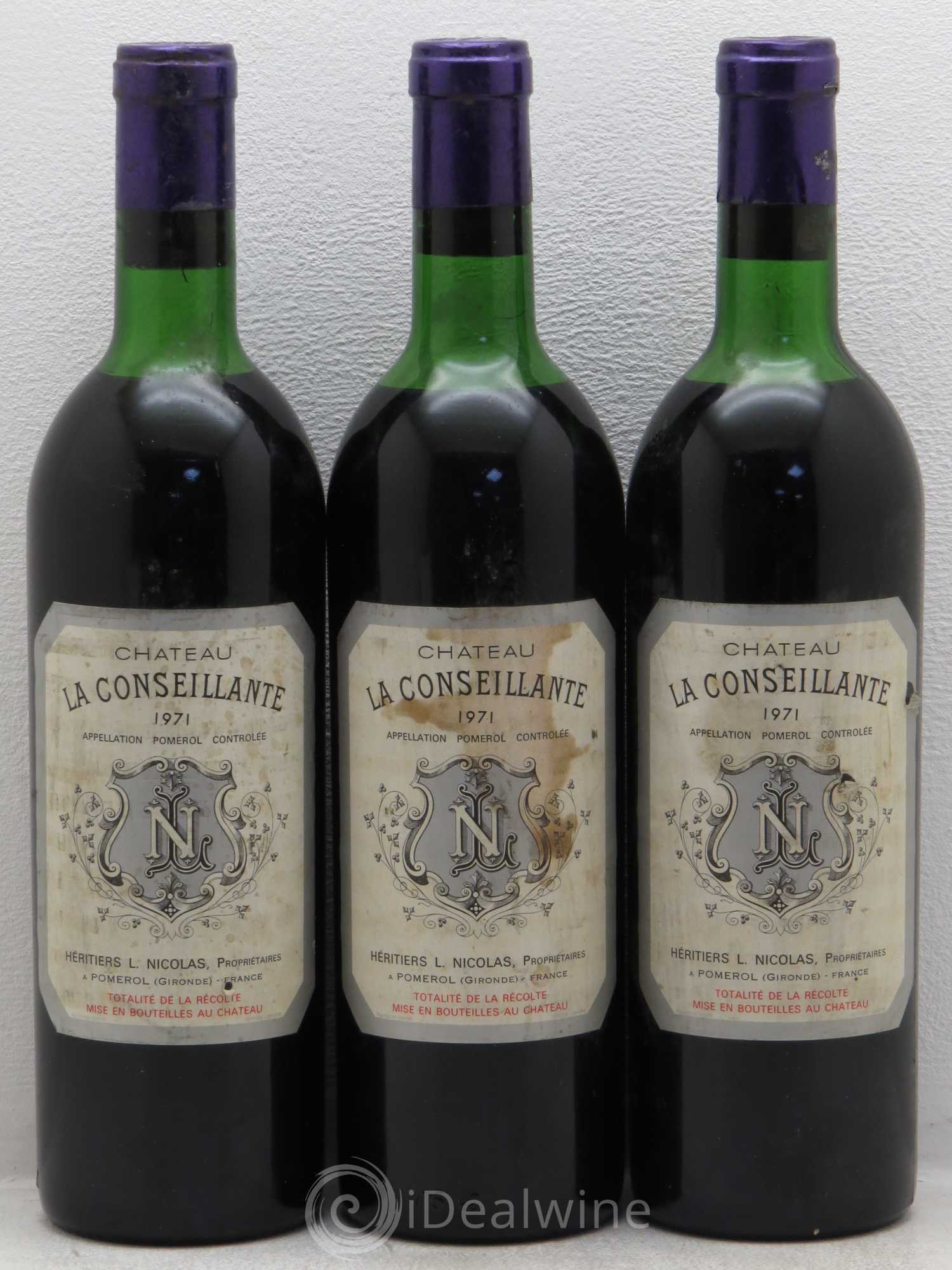 Château la Conseillante 1971 - Lot de 3 bouteilles - 0