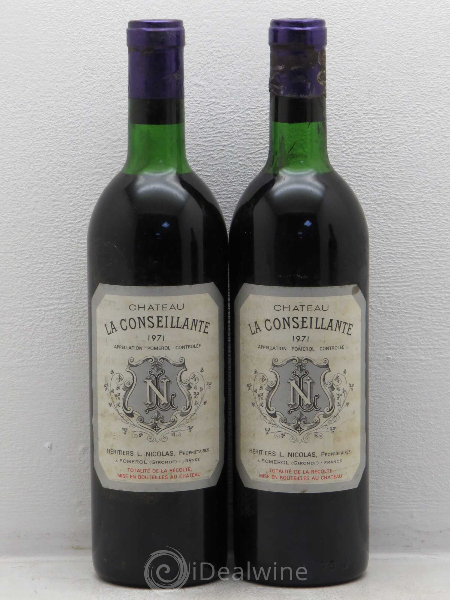 Château la Conseillante 1971 - Lot de 2 bouteilles - 0
