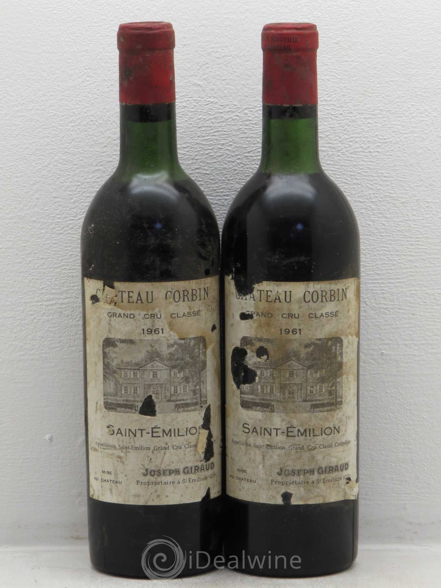 Château Corbin Grand Cru Classé 1961 - Lot de 2 bouteilles - 0
