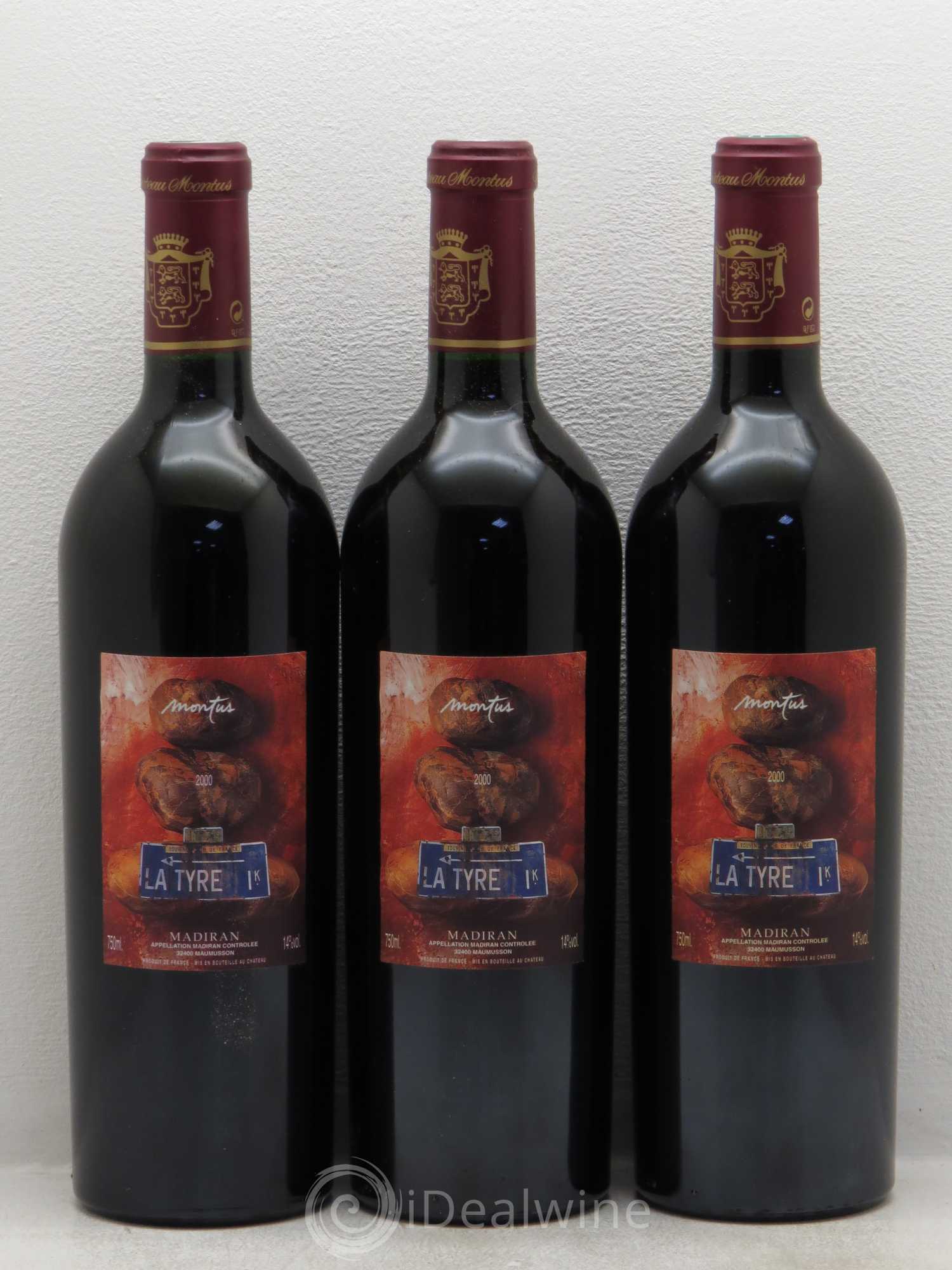 Madiran Château Montus-La Tyre Alain Brumont 2000 - Lot de 3 bouteilles - 0