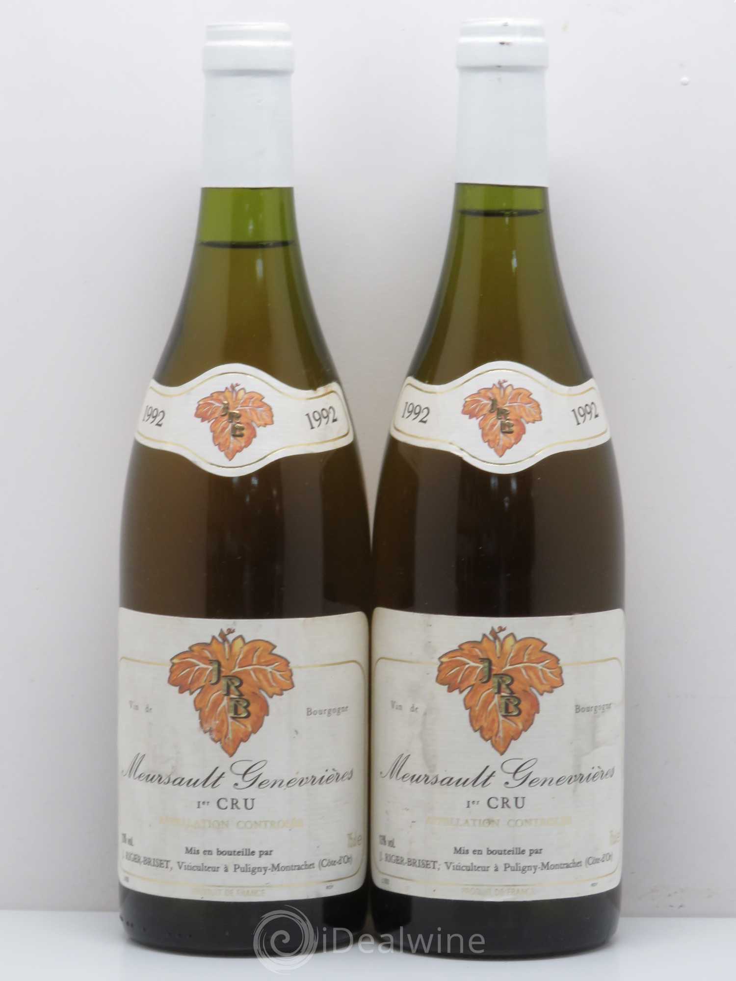 Meursault 1er Cru Genevrières - Riger Briset 1992 - Lot de 2 bouteilles - 0