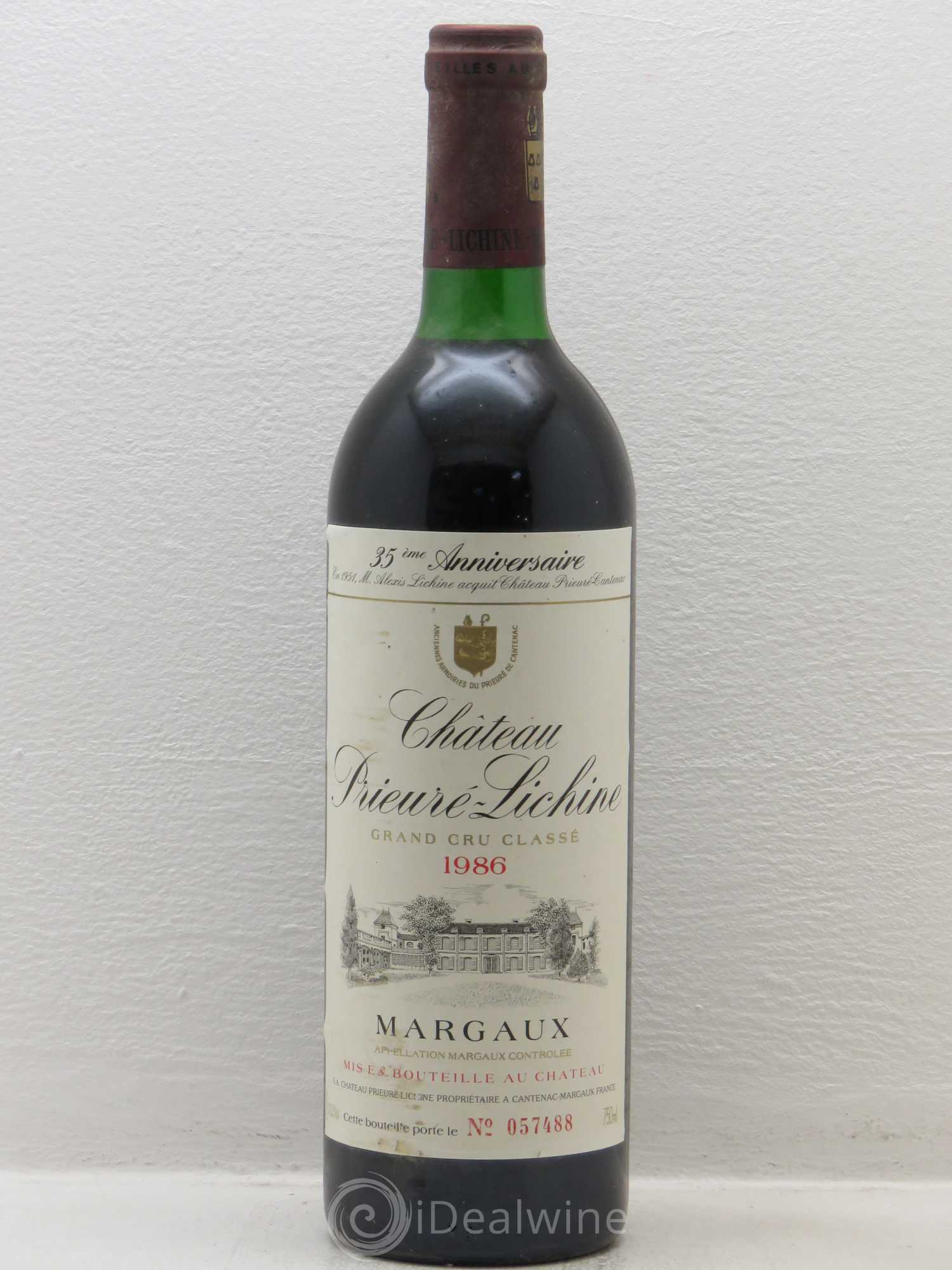 Château Prieuré Lichine 4ème Grand Cru Classé 1986 - Lot de 1 bouteille - 0