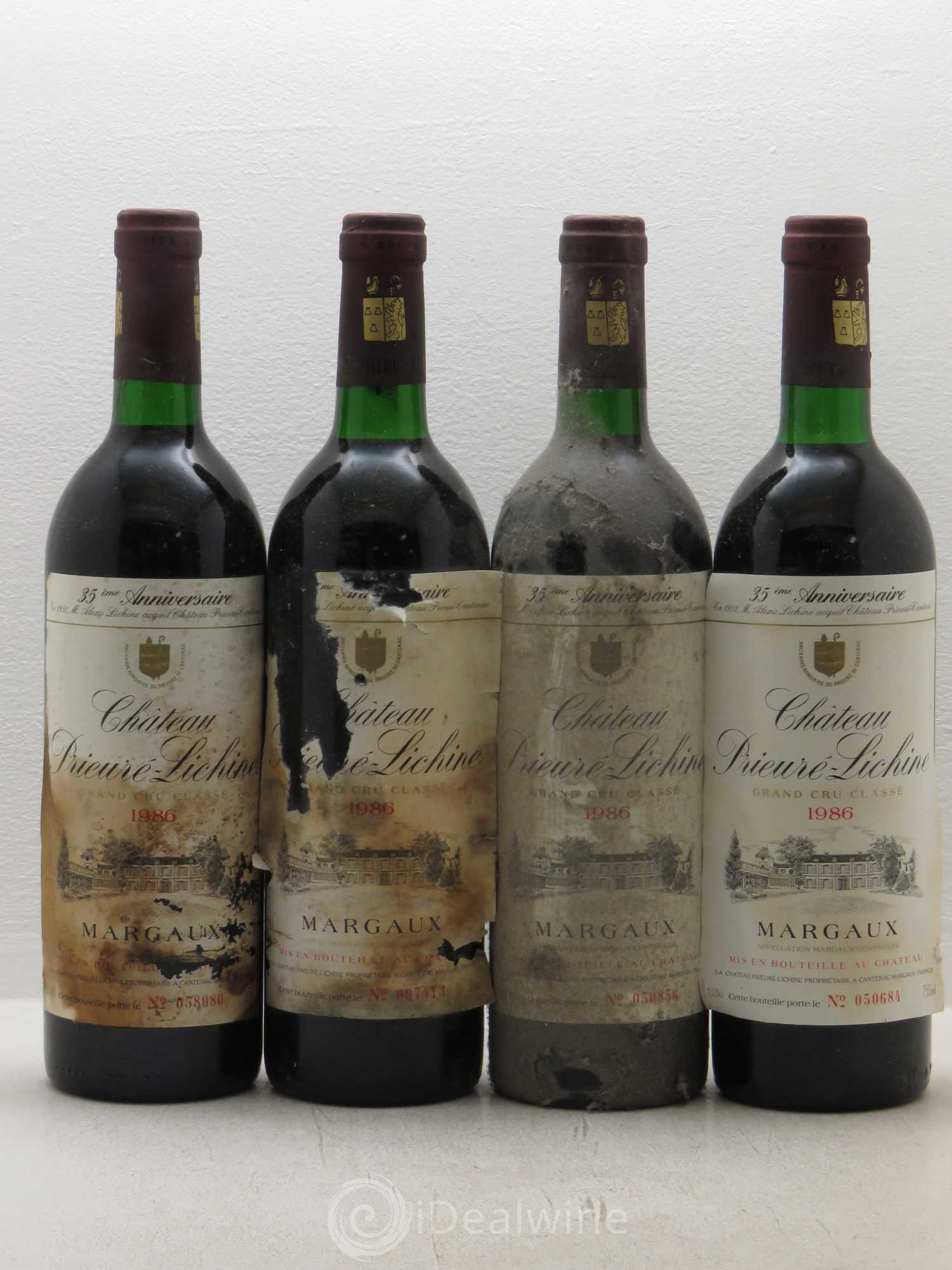 Château Prieuré Lichine 4ème Grand Cru Classé 1986 - Lot de 4 bouteilles - 0