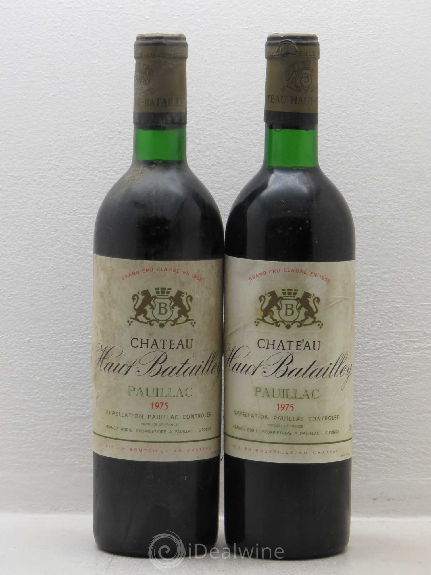 Château Haut Batailley 5ème Grand Cru Classé 1975 - Lot de 2 bouteilles - 0