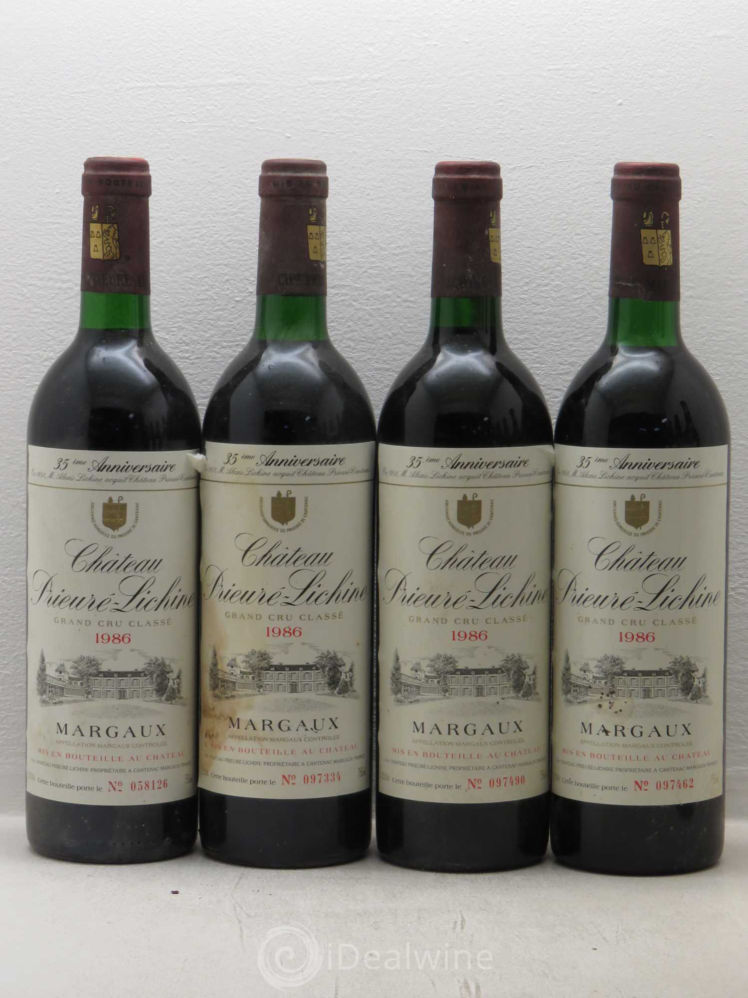Château Prieuré Lichine 4ème Grand Cru Classé 1986 - Lot de 8 bouteilles - 1