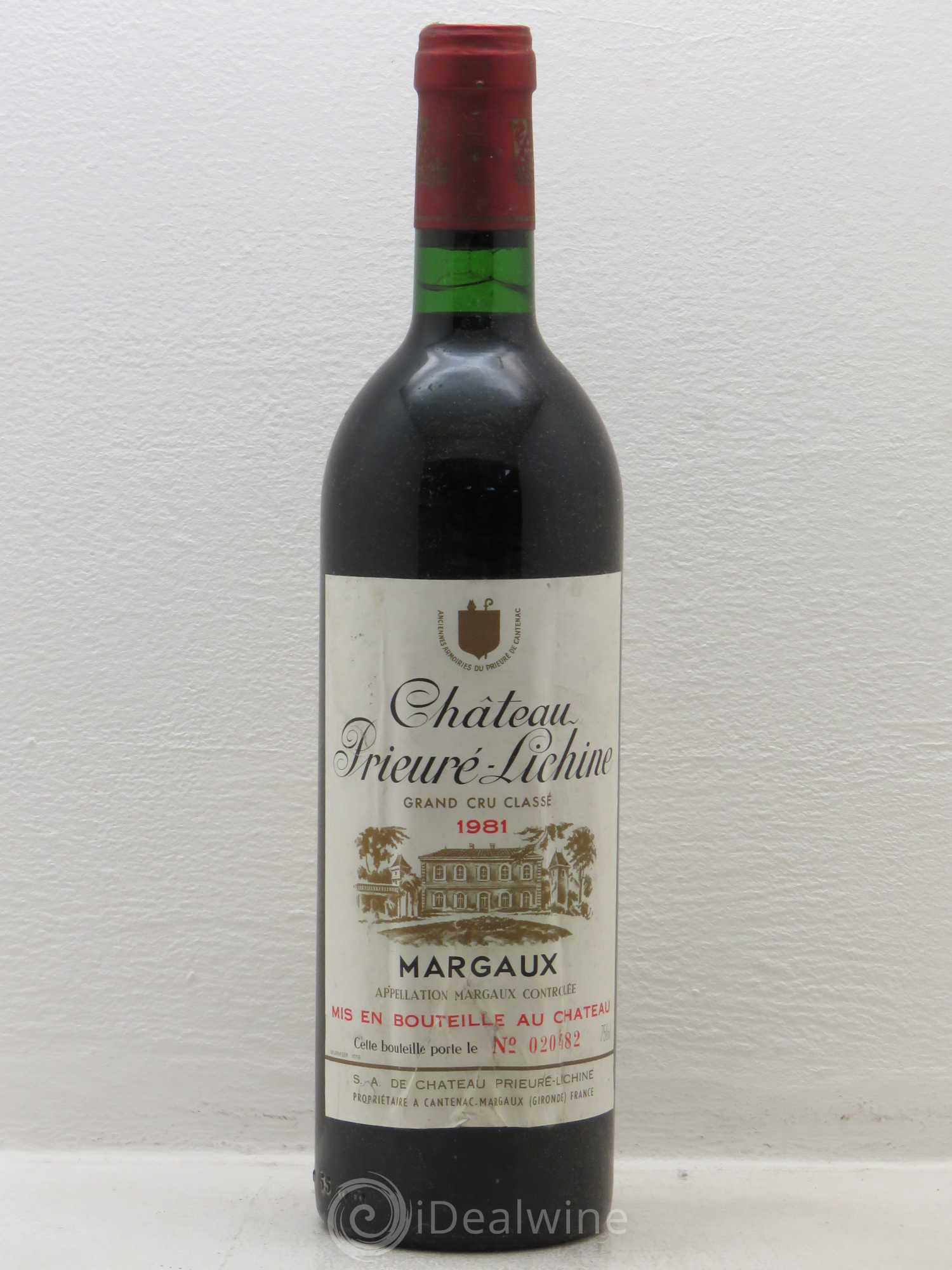 Château Prieuré Lichine 4ème Grand Cru Classé 1981 - Lot de 1 bouteille - 0