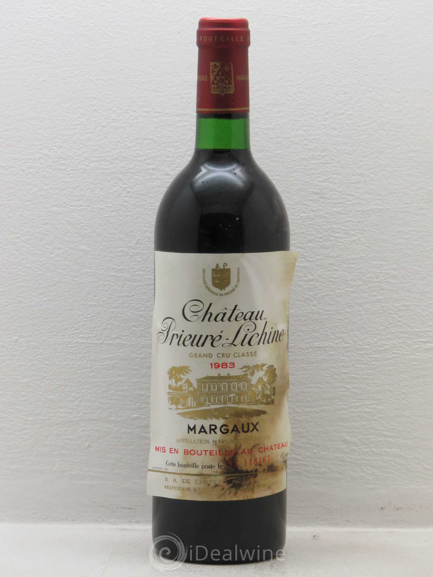 Château Prieuré Lichine 4ème Grand Cru Classé 1983 - Lot de 1 bouteille - 0