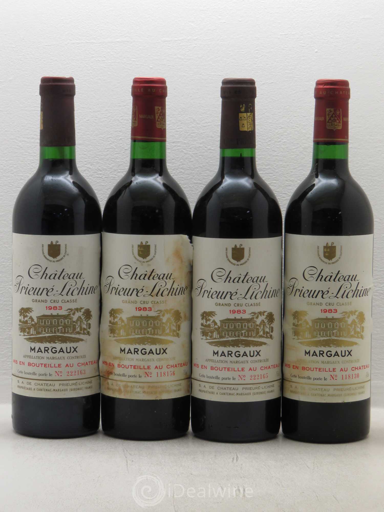 Château Prieuré Lichine 4ème Grand Cru Classé 1983 - Lot de 4 bouteilles - 0