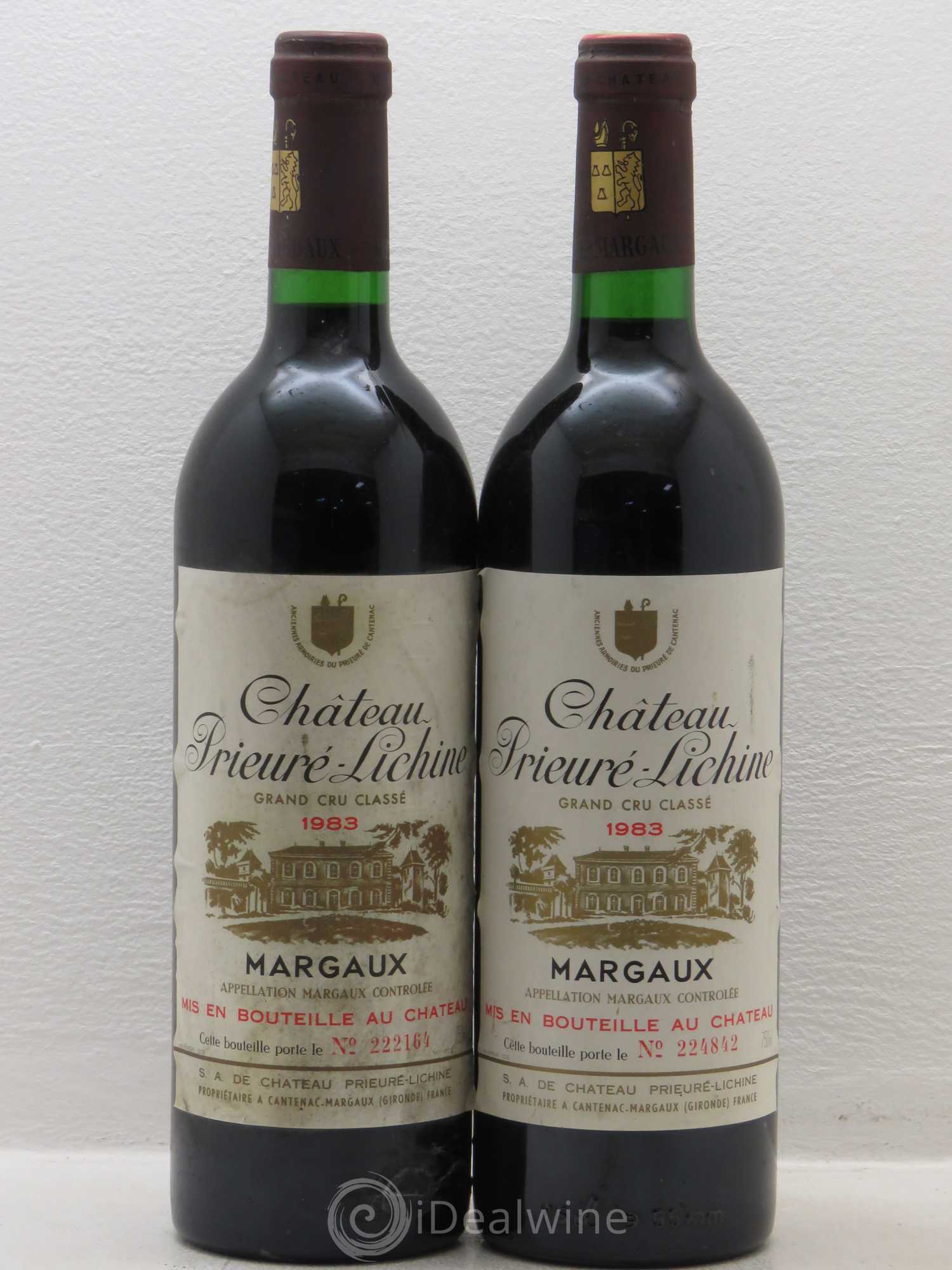Château Prieuré Lichine 4ème Grand Cru Classé 1983 - Lot de 2 bouteilles - 0