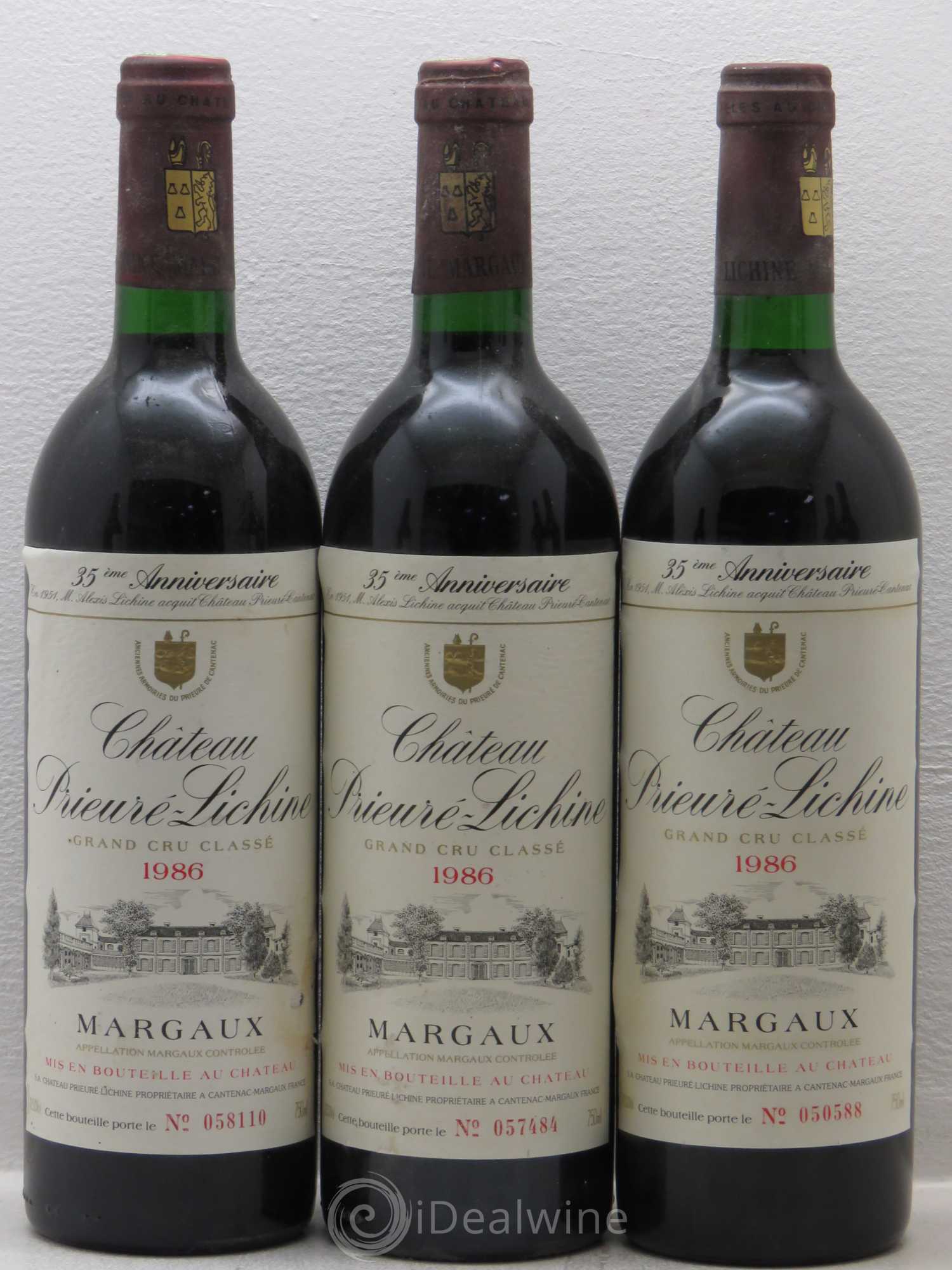Château Prieuré Lichine 4ème Grand Cru Classé 1986 - Lot de 6 bouteilles - 1