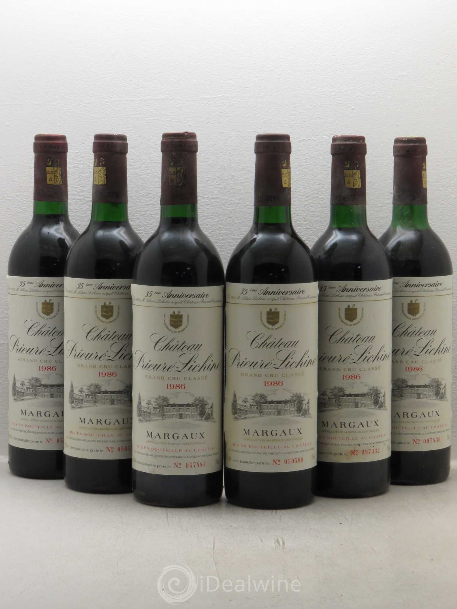 Château Prieuré Lichine 4ème Grand Cru Classé 1986 - Lot de 6 bouteilles - 0