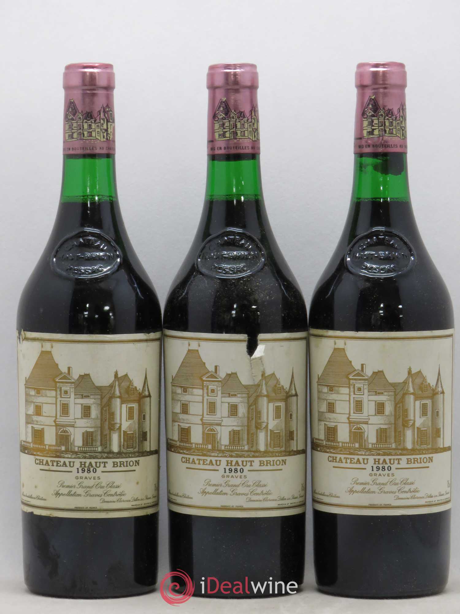 Château Haut Brion 1er Grand Cru Classé 1980 - Lot de 3 bouteilles - 0