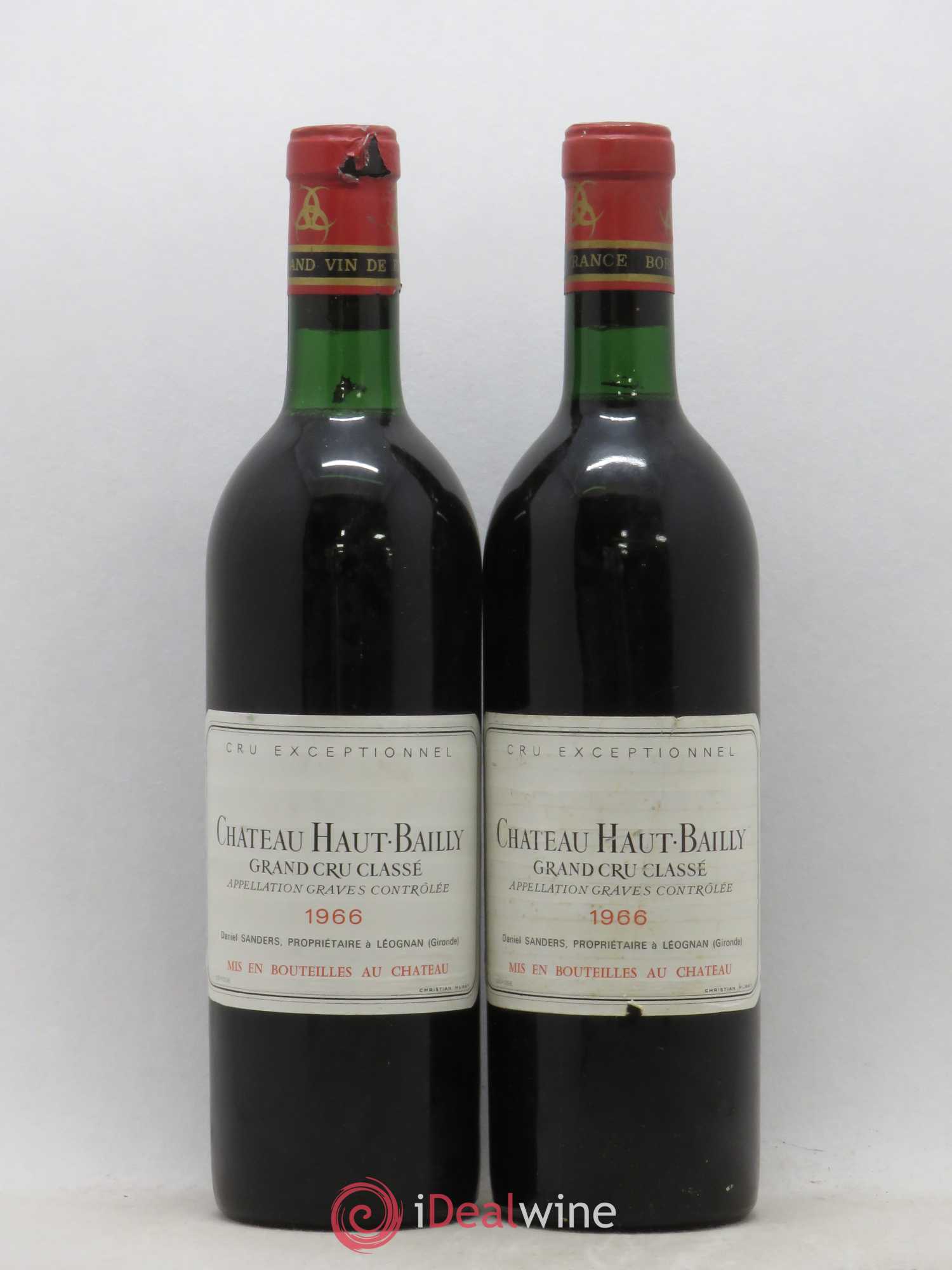 Château Haut-Bailly Cru Classé de Graves 1966 - Lot de 2 bouteilles - 0