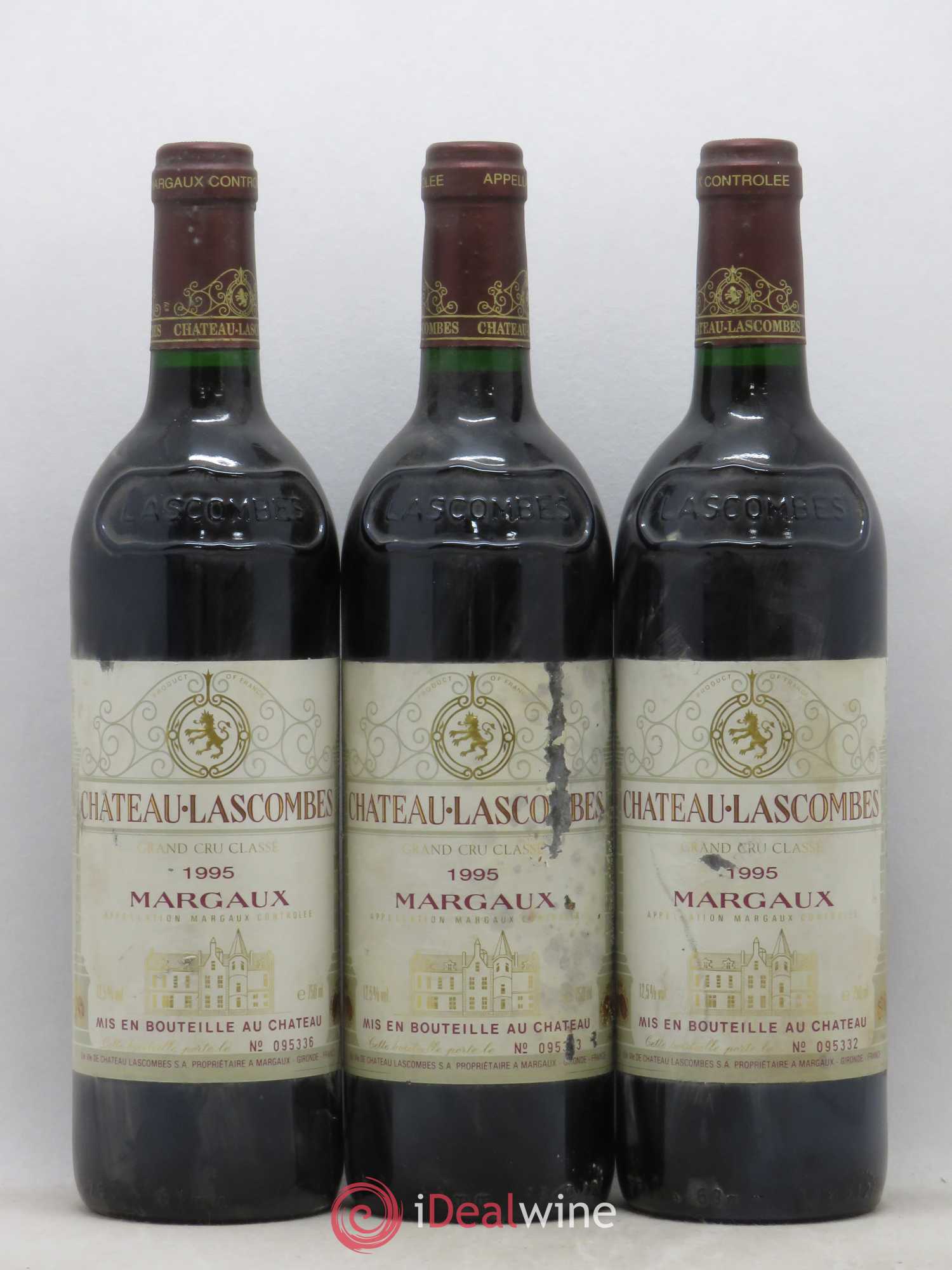 Château Lascombes 2ème Grand Cru Classé 1995 - Lot de 3 bouteilles - 0