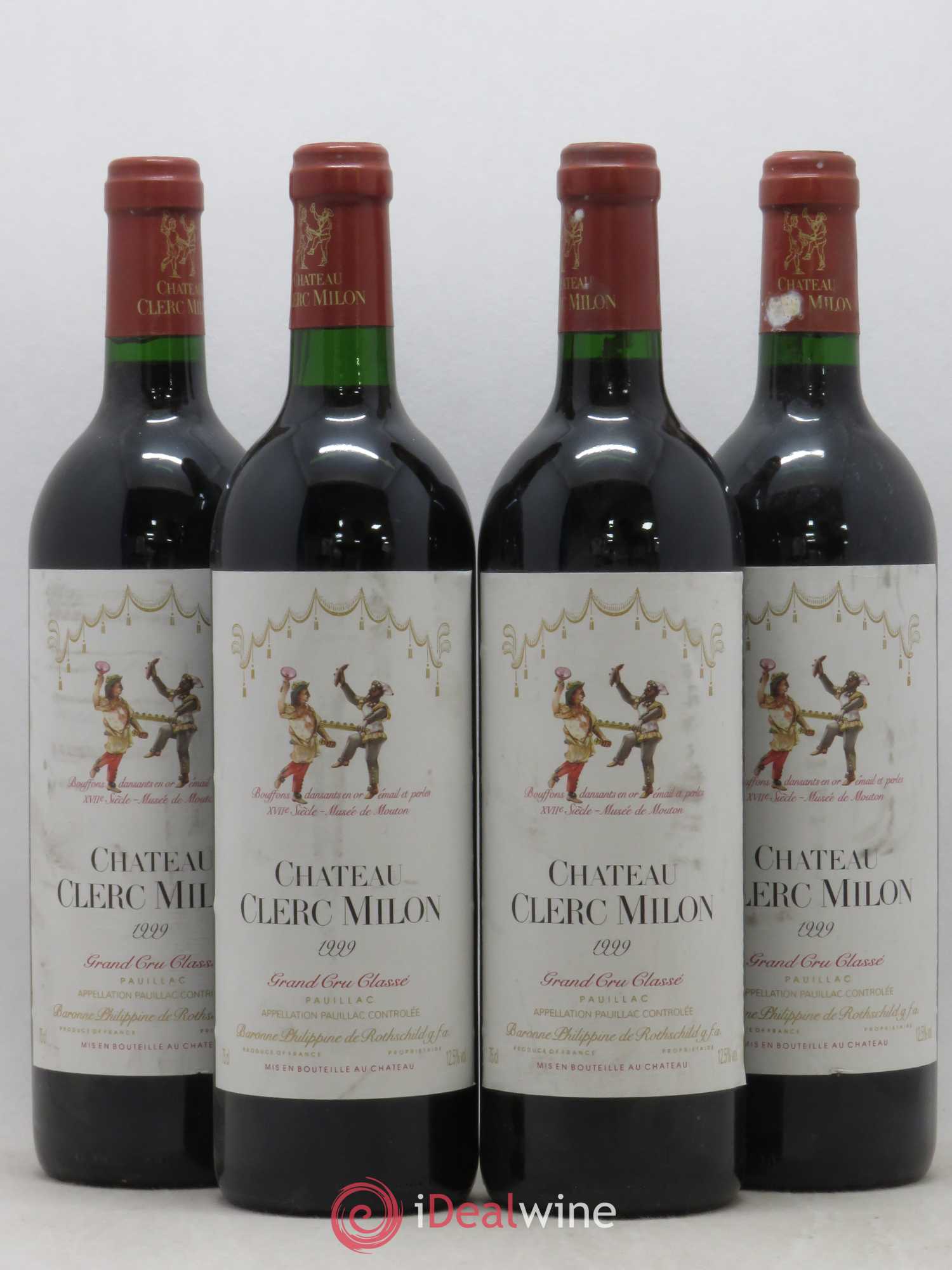 Château Clerc Milon 5ème Grand Cru Classé 1999 - Lot de 4 bouteilles - 0