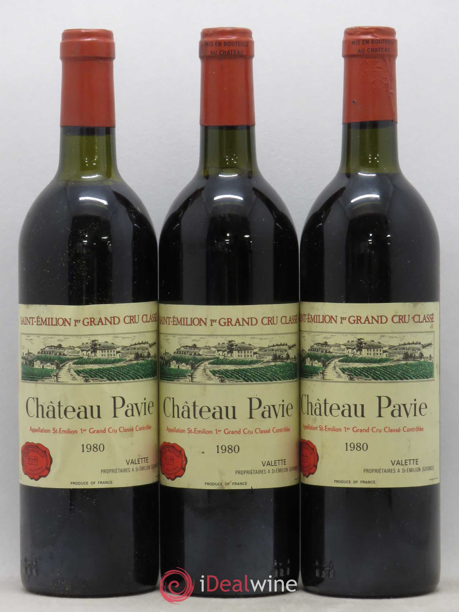 Château Pavie 1er Grand Cru Classé A 1980 - Lot de 3 bouteilles - 0