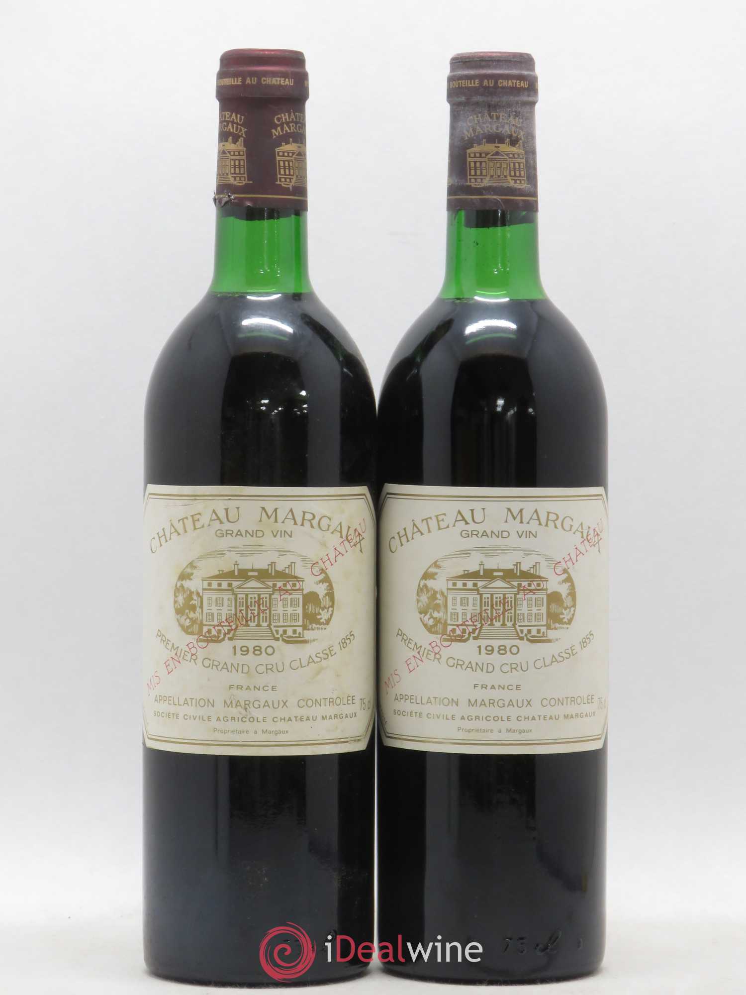 Château Margaux 1er Grand Cru Classé 1980 - Lot de 2 bouteilles - 0
