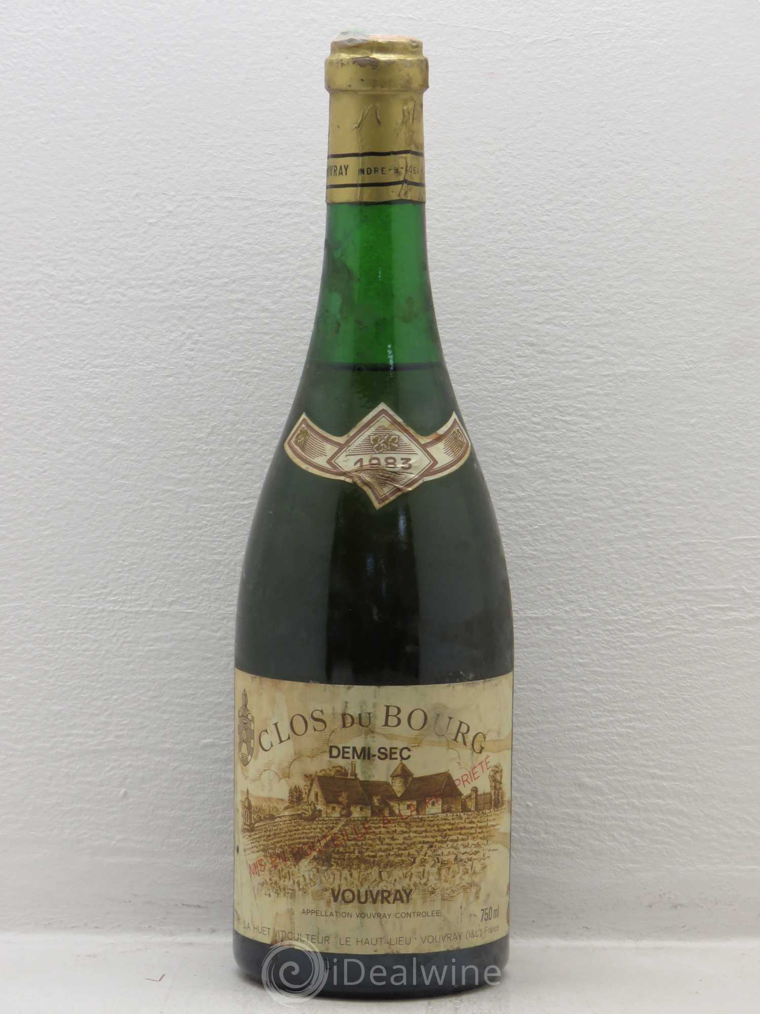 Vouvray Clos du Bourg Demi-Sec Domaine Huet 1983 - Lot de 1 bouteille - 0