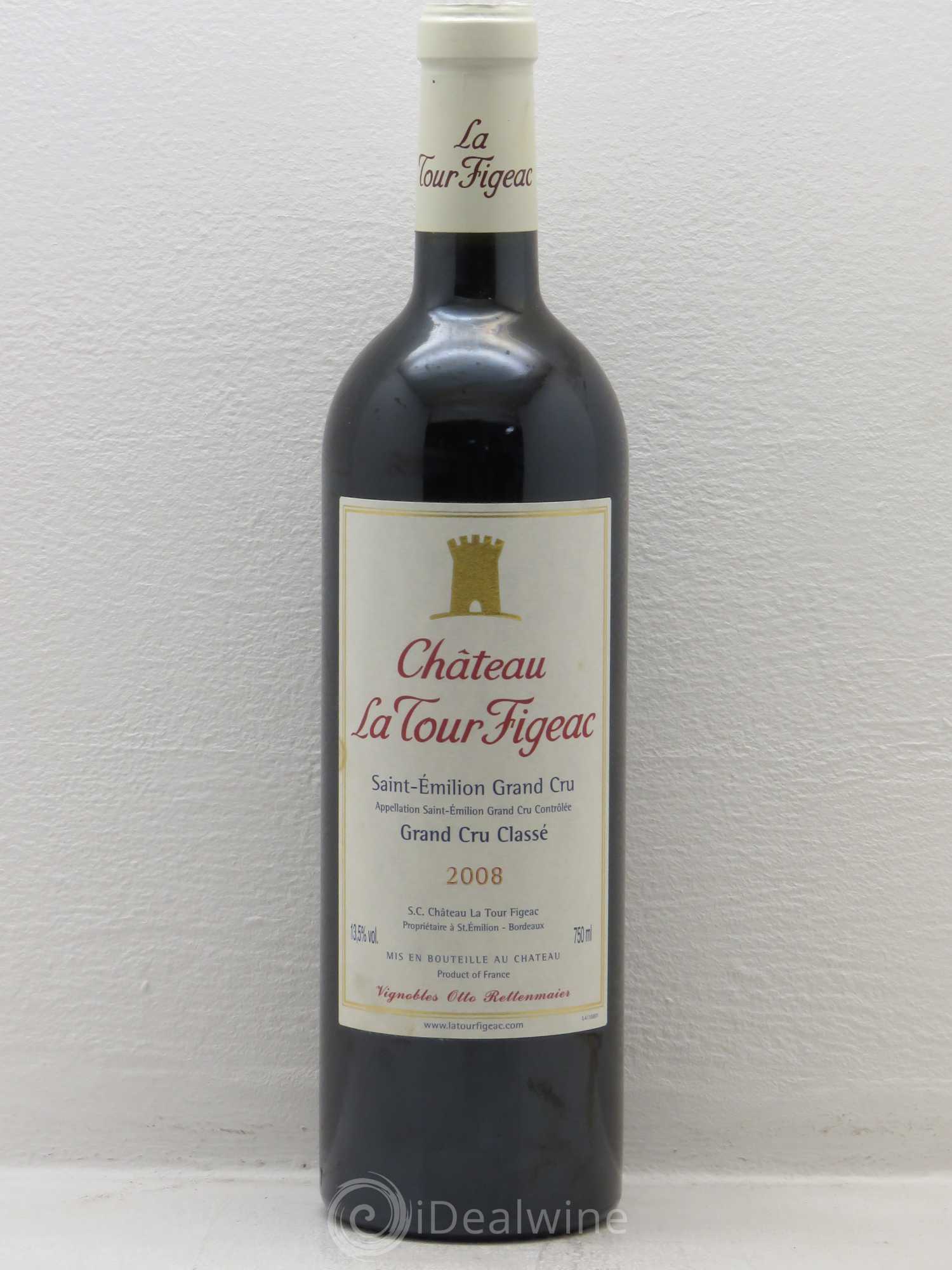 Château la Tour Figeac Grand Cru Classé 2008 - Lot de 1 bouteille - 0