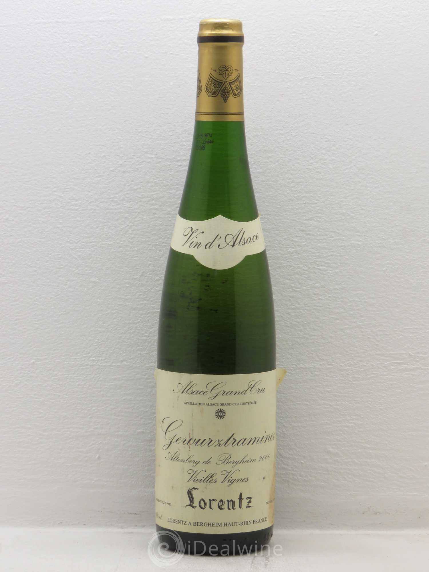 Gewurztraminer Grand Cru Altenberg De Bergheim Vieilles Vignes Lorentz 2000 - Posten von 1 Flasche - 0