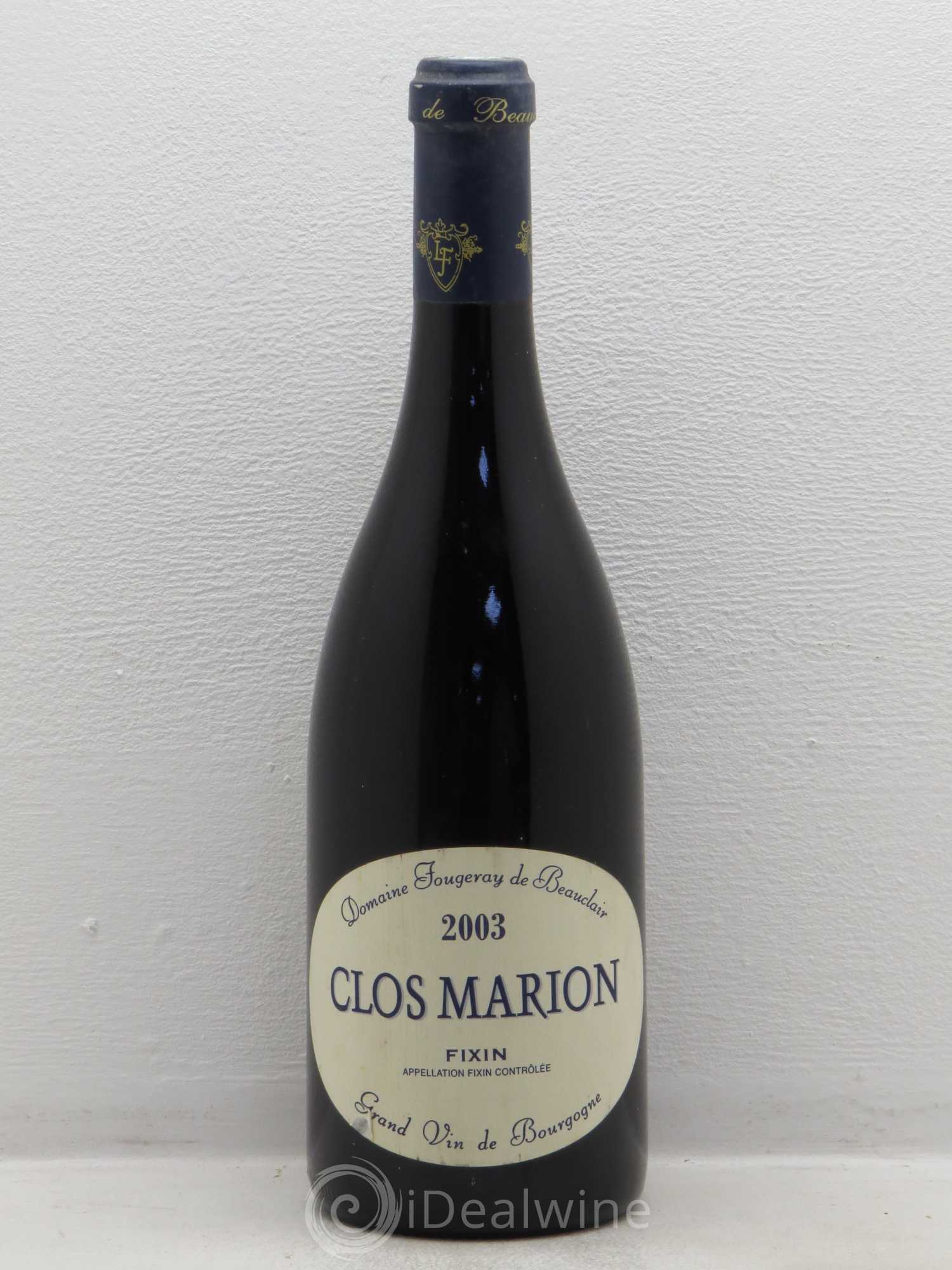 Fixin Clos Marion - Fougeray de Beauclair 2003 - Posten von 1 Flasche - 0