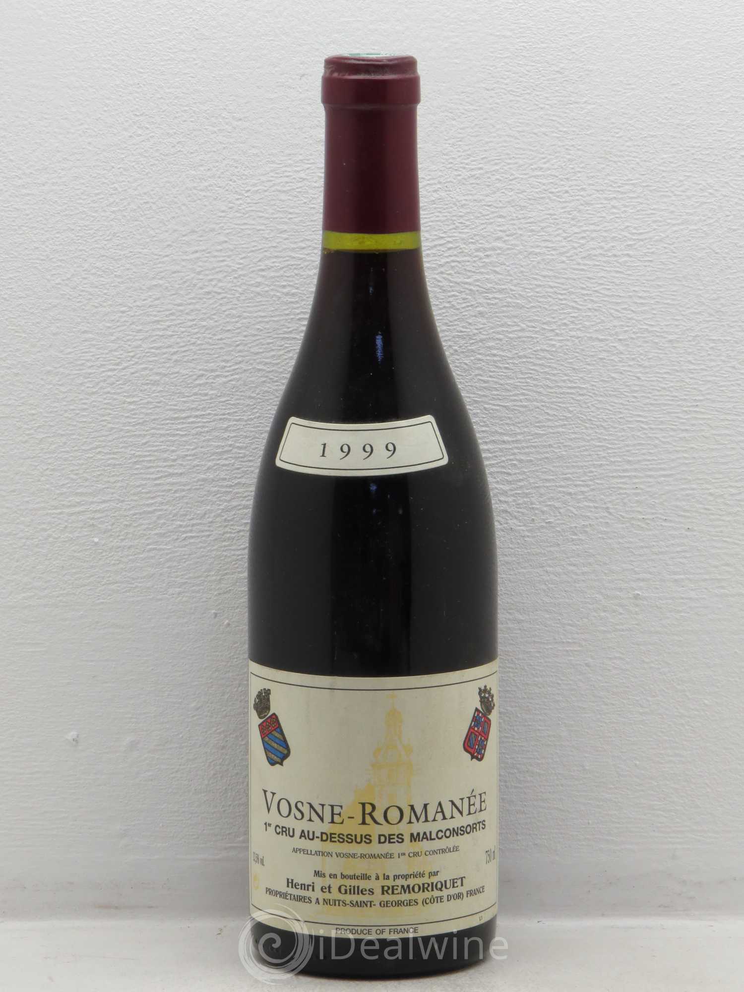 Vosne-Romanée 1er Cru Au dessus des Malconsorots -Gilles Remoriquet 1999 - Posten von 1 Flasche - 0