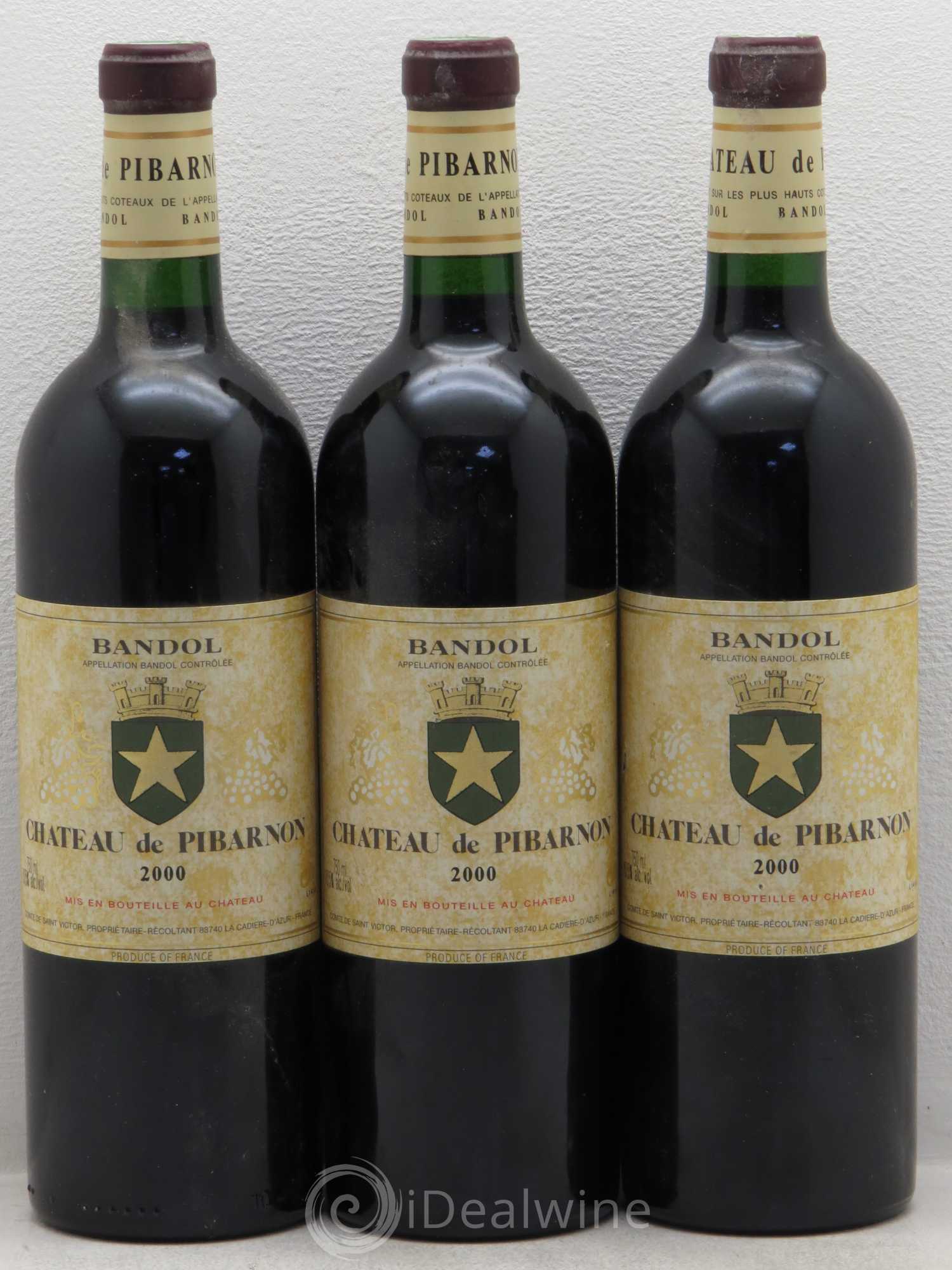 Bandol Château de Pibarnon Comte de Saint-Victor 2000 - Lot de 3 bouteilles - 0