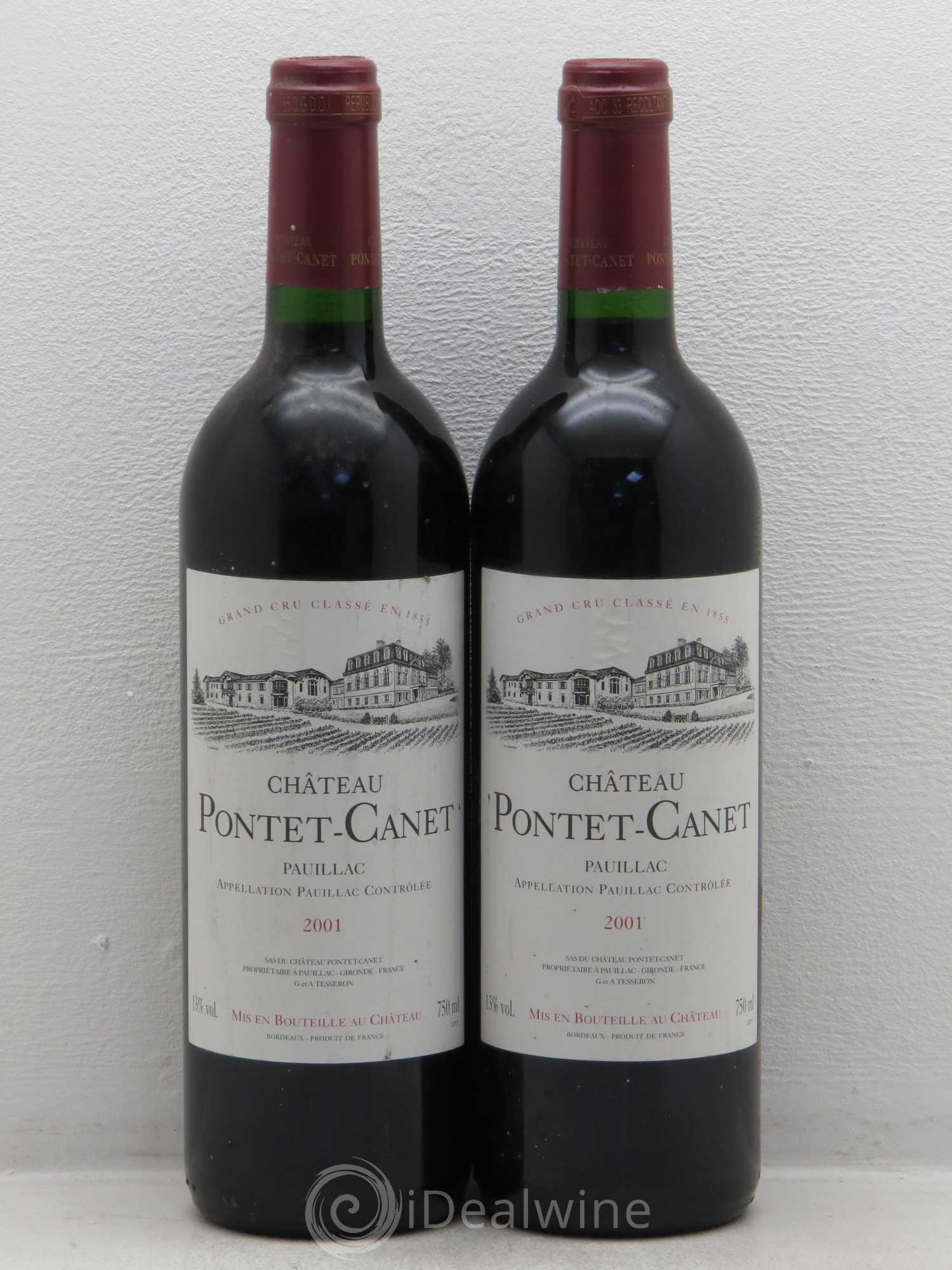 Château Pontet Canet 5ème Grand Cru Classé 2001 - Lot de 2 bouteilles - 0
