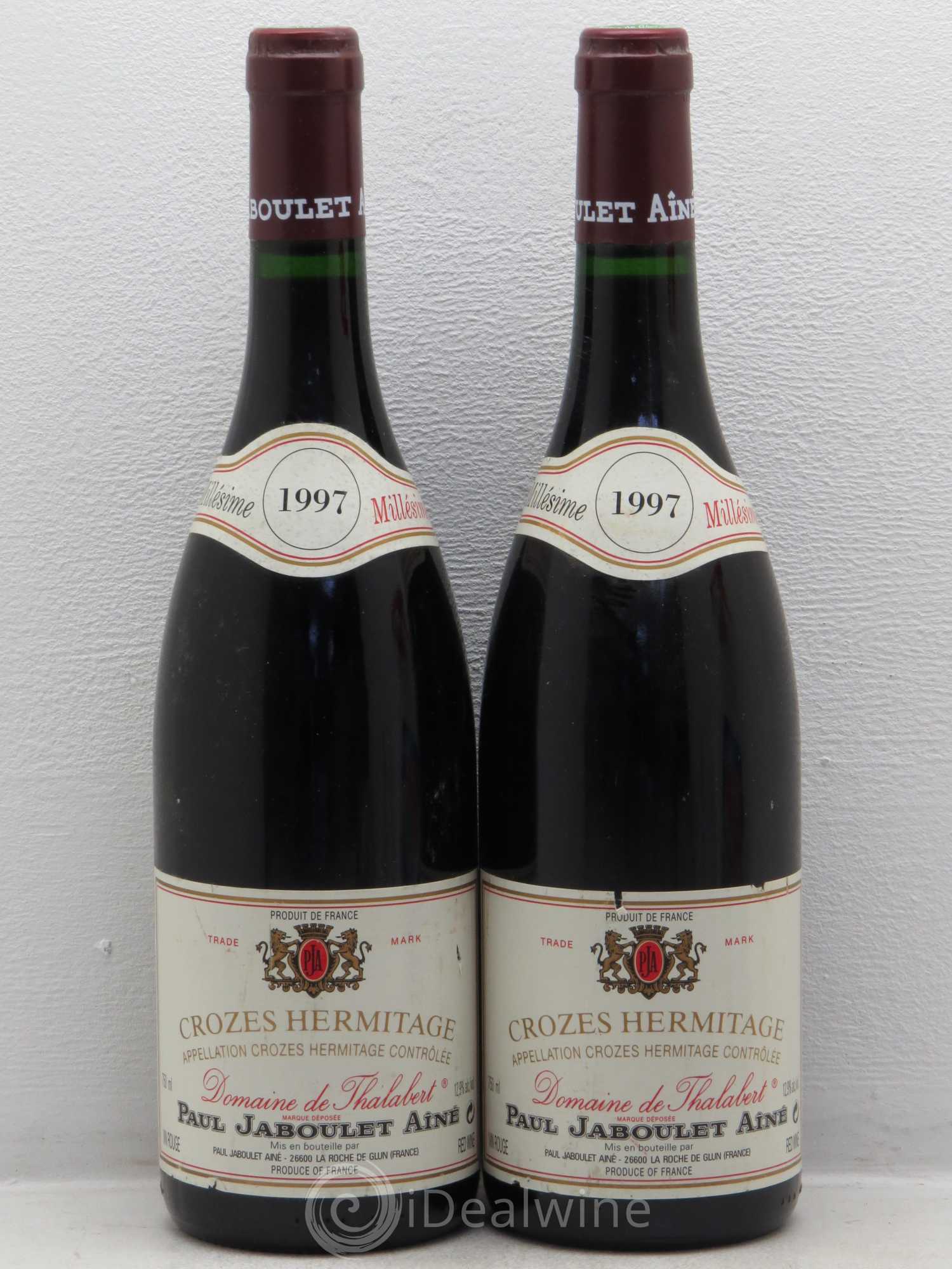 Crozes-Hermitage Domaine de Thalabert Paul Jaboulet Ainé 1997 - Lot de 2 bouteilles - 0