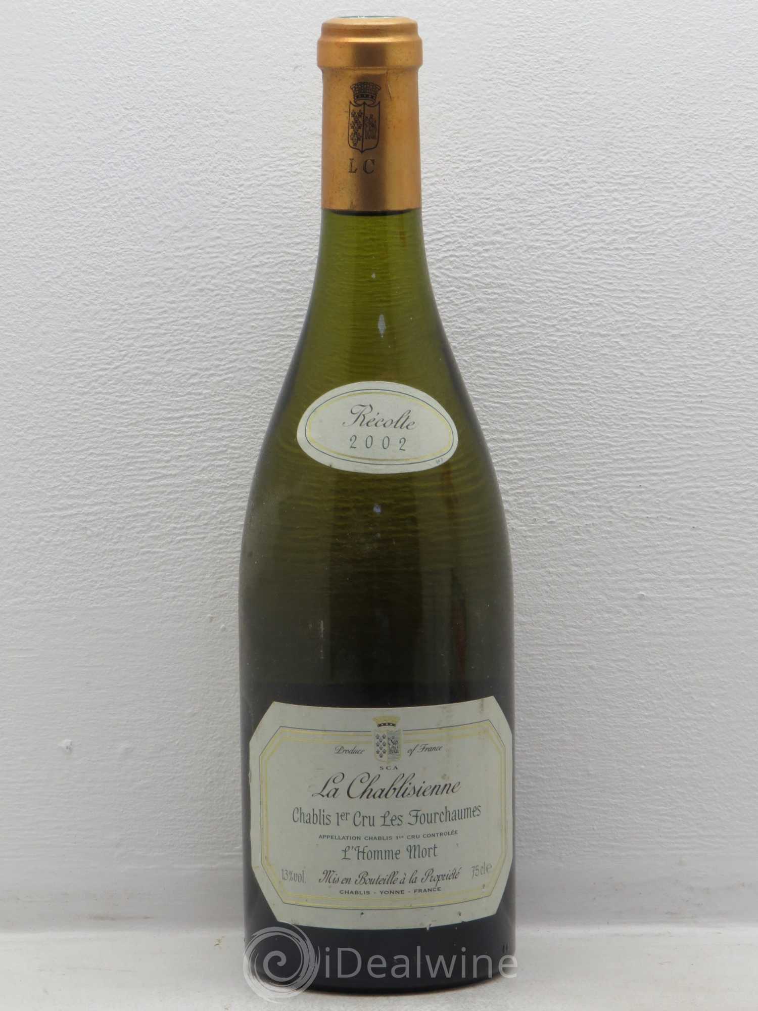 Chablis 1er Cru Les Fourchaumes - L'Homme Mort la Chablisienne 2002 - Posten von 1 Flasche - 0