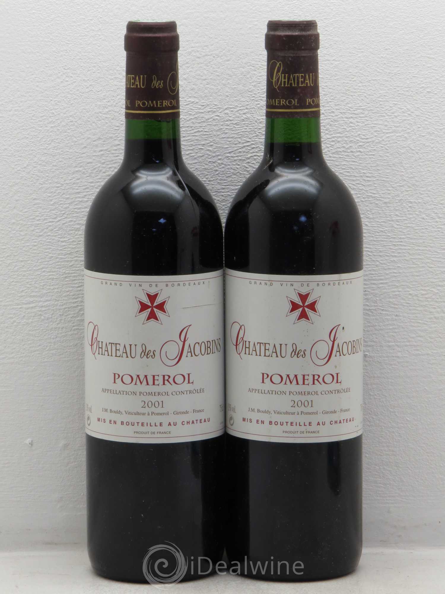 Château Couvent des Jacobins Grand Cru Classé 2001 - Lot de 2 bouteilles - 0