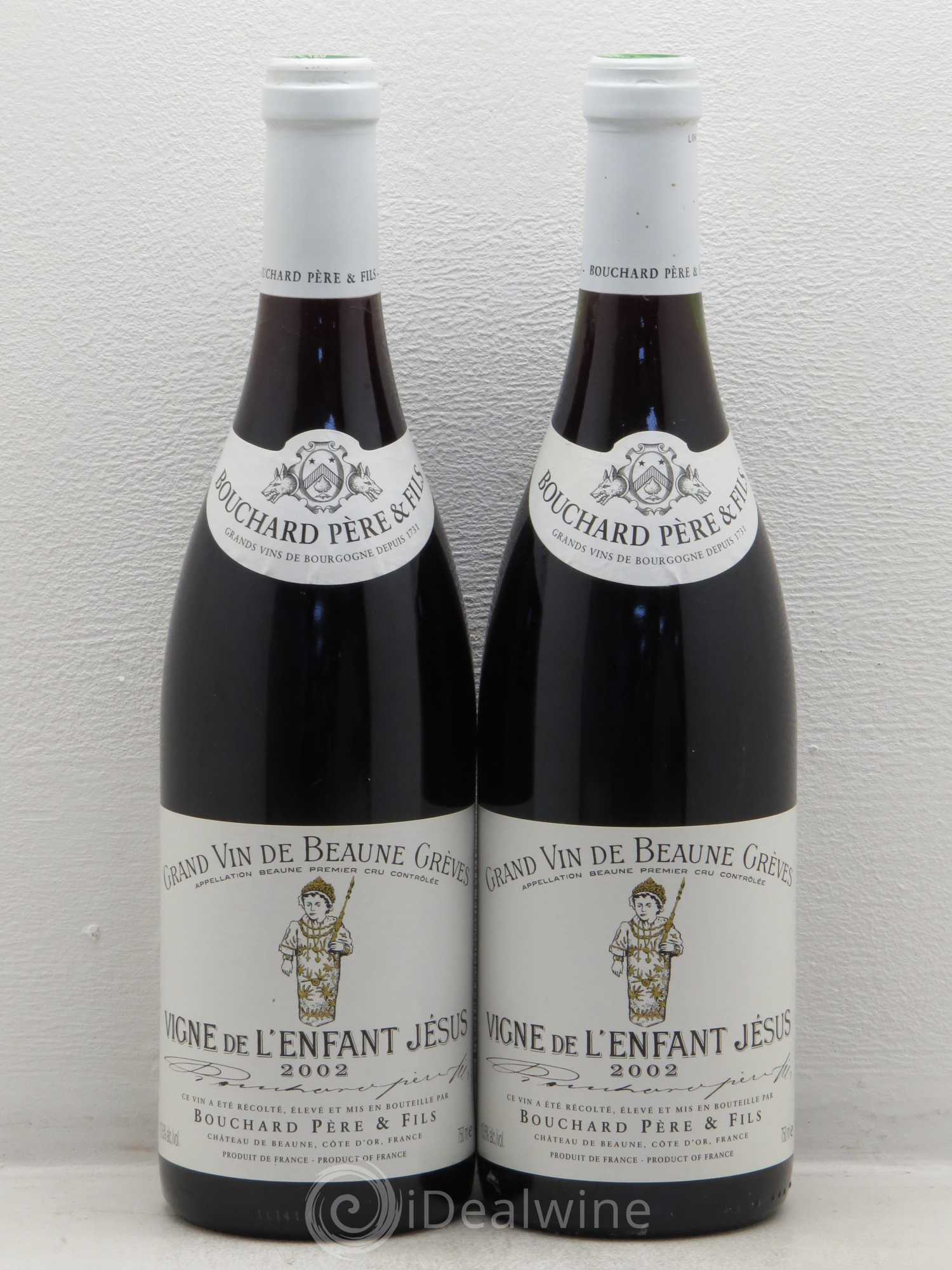 Beaune 1er Cru Grèves - Vigne de l'Enfant Jésus Bouchard Père & Fils 2002 - Lot de 2 bouteilles - 0