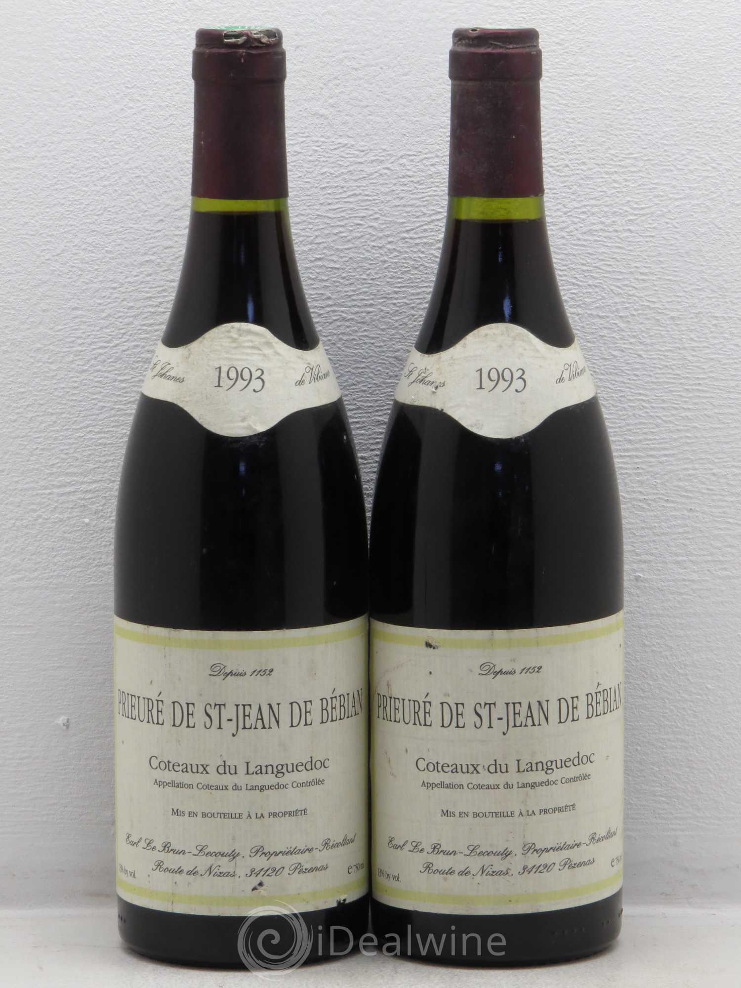 Languedoc Prieuré St-Jean de Bébian 1993 - Lot de 2 bouteilles - 0