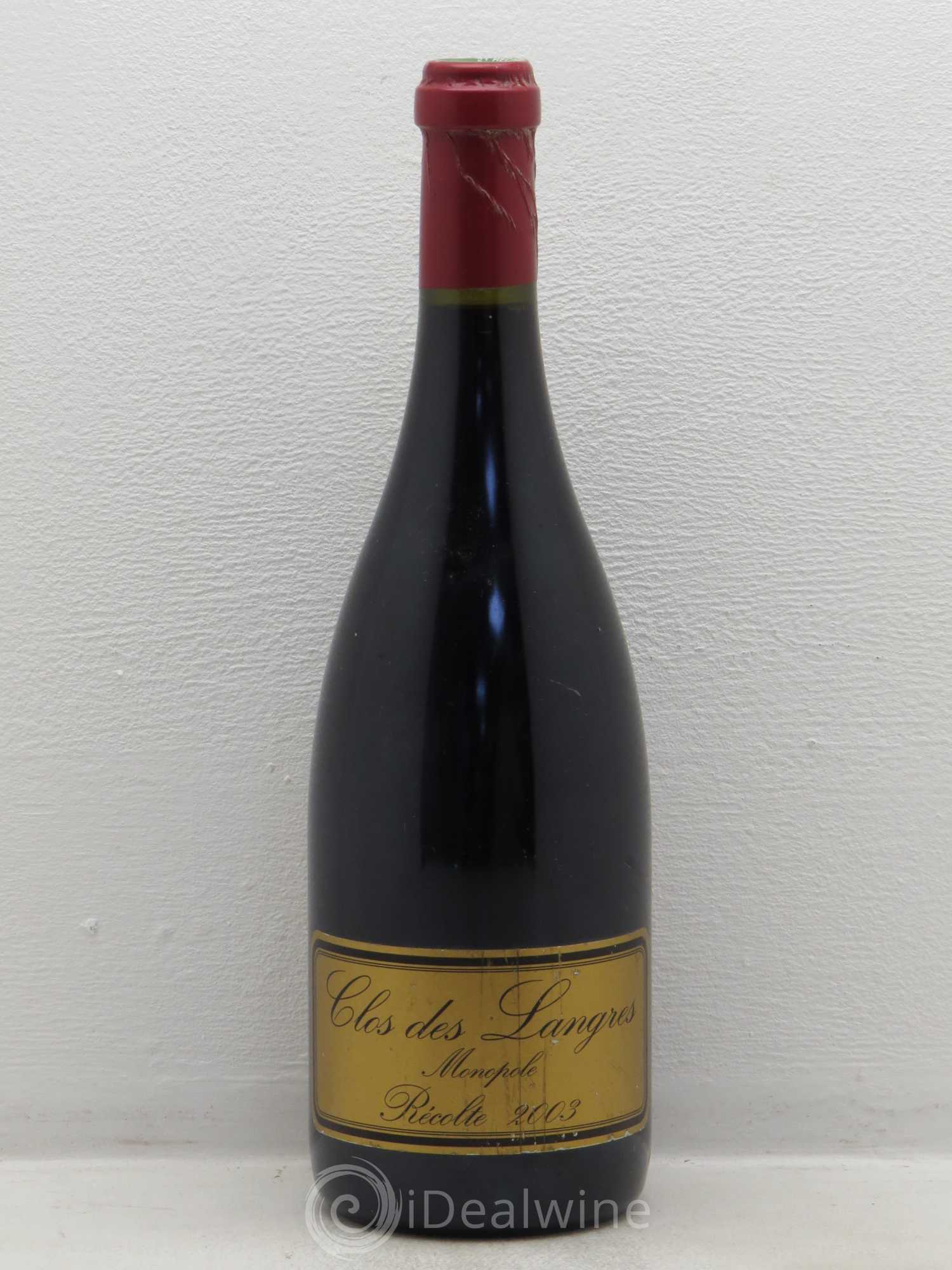 Côte de Nuits-Villages Clos des Langres monopole - Ardhuy 2003 - Posten von 1 Flasche - 0