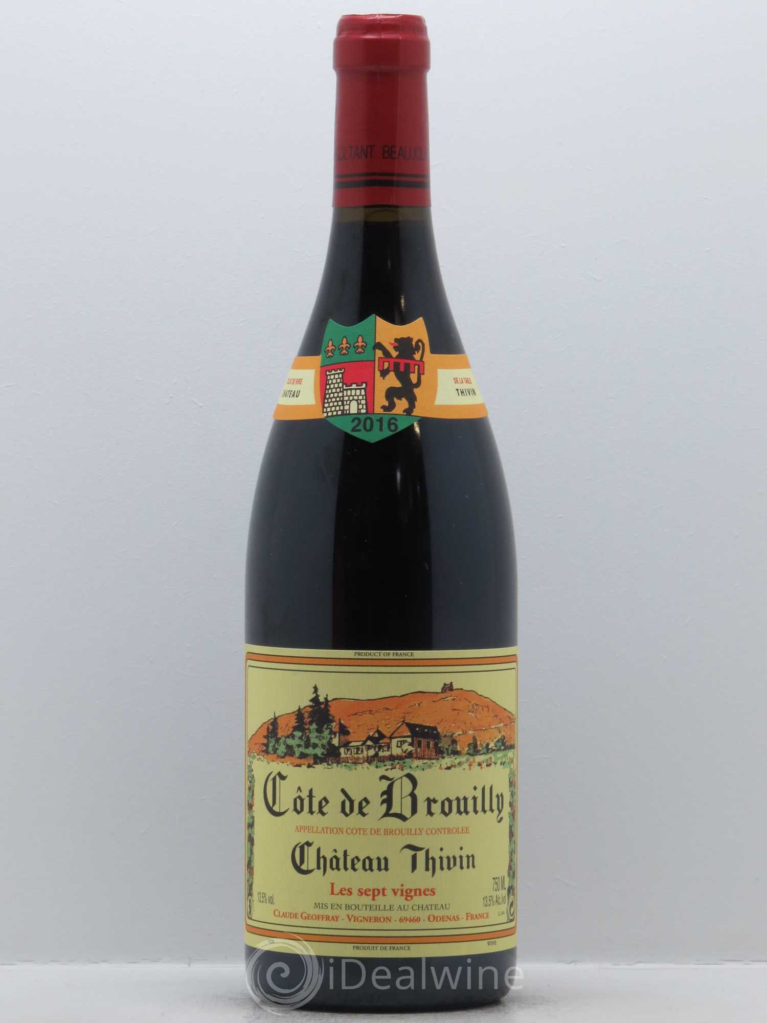 Côte de Brouilly Les 7 Vignes Château Thivin 2016 - Lot de 1 bouteille - 0