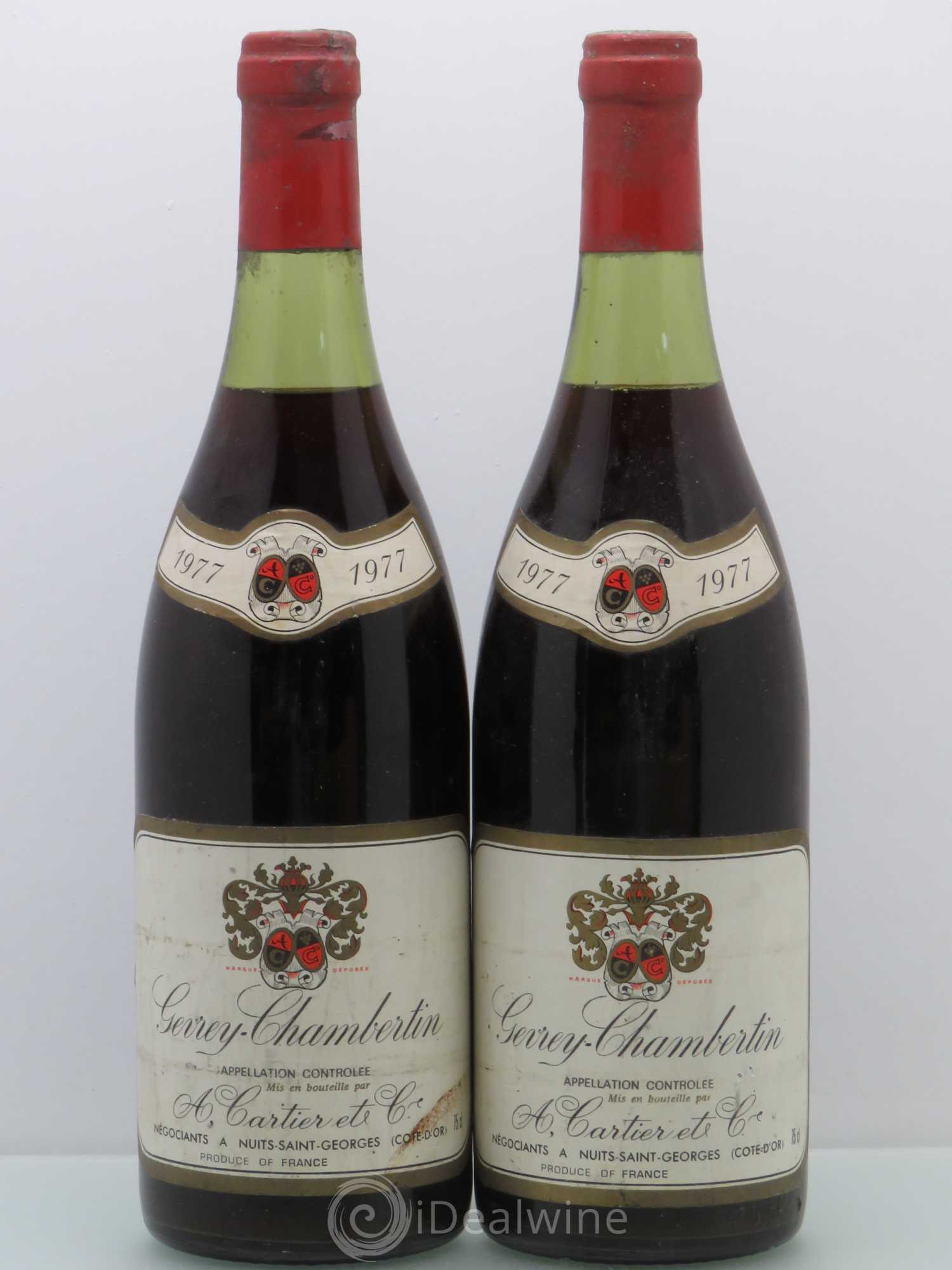 Gevrey-Chambertin Cartier 1977 - Lot de 2 bouteilles - 0