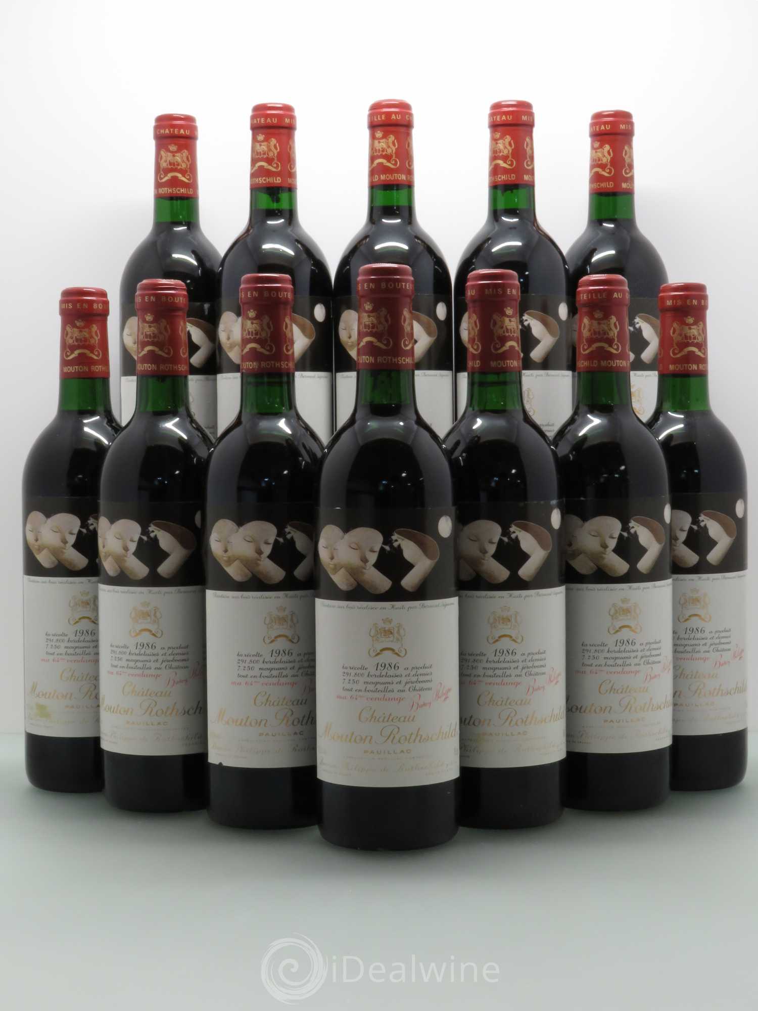 Château Mouton Rothschild 1er Grand Cru Classé 1986 - Lot de 12 bouteilles - 0