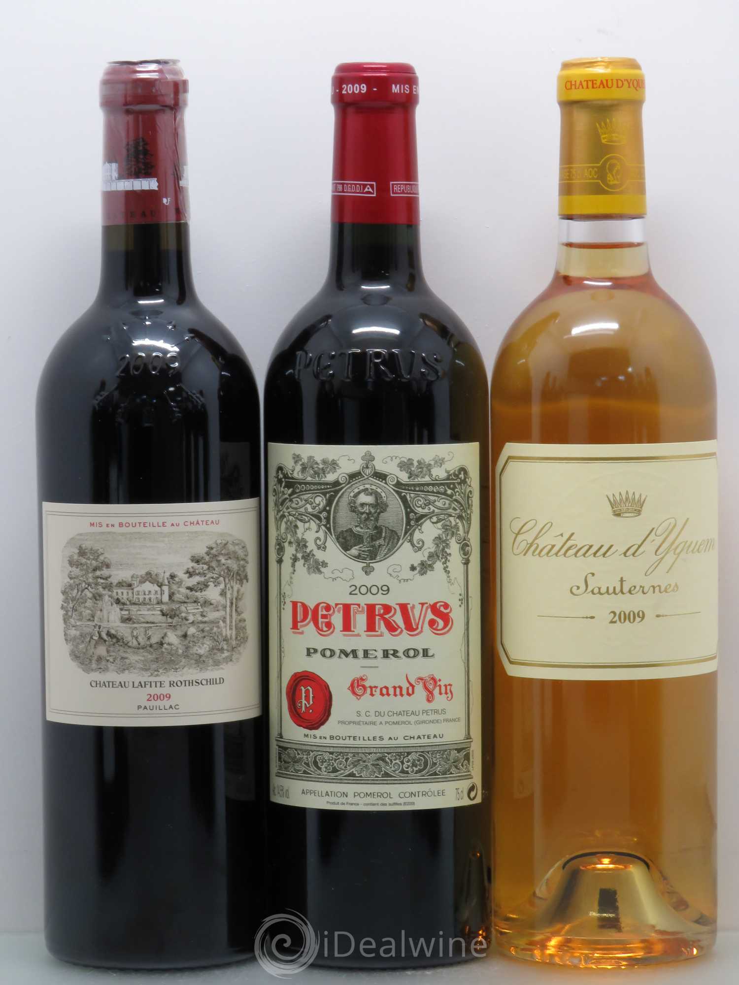 Caisse Collection Duclot 2009 1 Chateau Latour / 1 Lafite Rothschild / 1 Chateau d'Yquem / 1 Chateau Haut Brion / 1 Chateau Cheval Blanc / 1 Chateau Margaux / 1 Petrus / 1 Mission Haut Brion / 1 Mouton Rothschild 2009 - Posten von 1 Flasche - 1