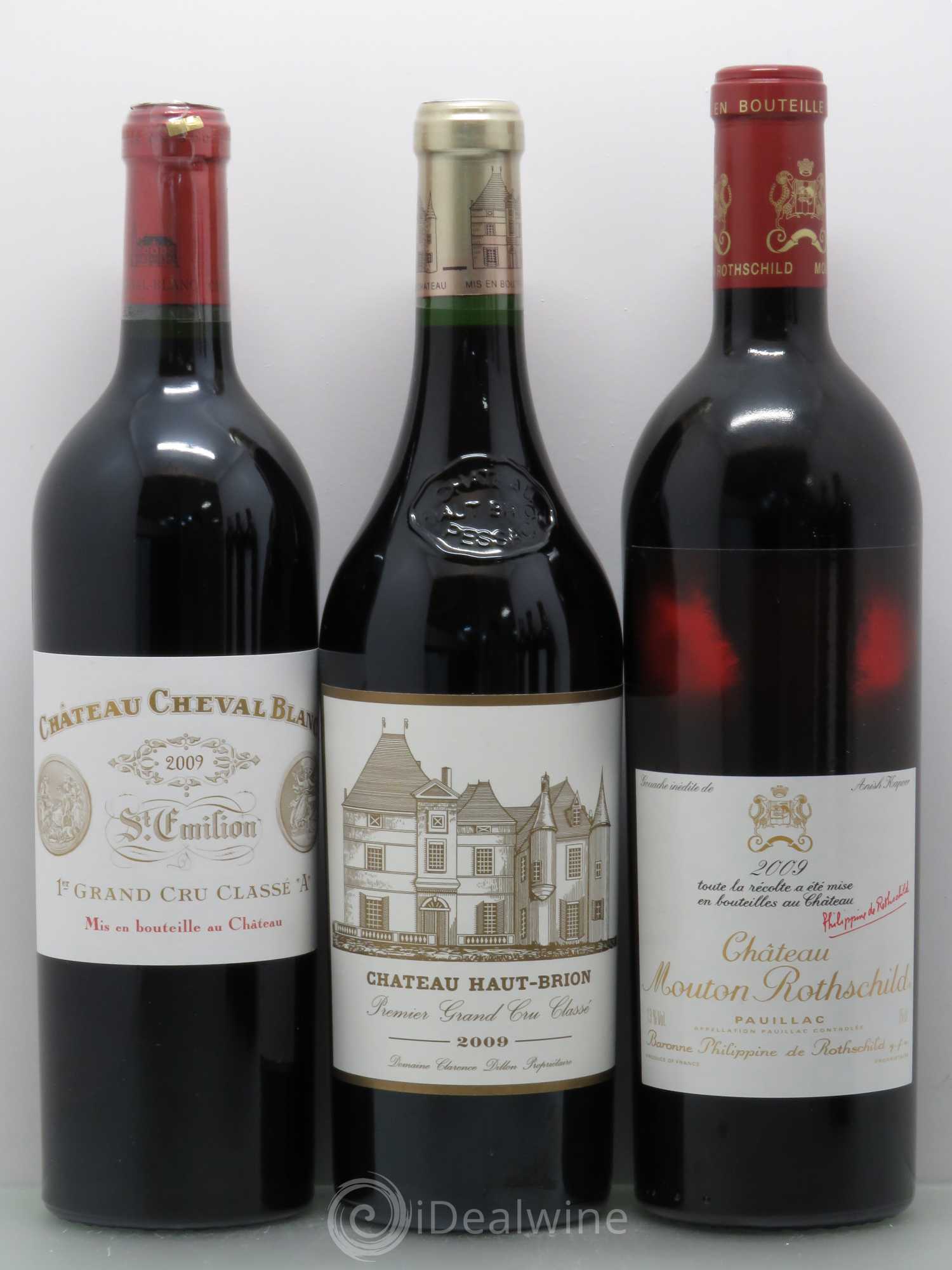 Caisse Collection Duclot 2009 1 Chateau Latour / 1 Lafite Rothschild / 1 Chateau d'Yquem / 1 Chateau Haut Brion / 1 Chateau Cheval Blanc / 1 Chateau Margaux / 1 Petrus / 1 Mission Haut Brion / 1 Mouton Rothschild 2009 - Posten von 1 Flasche - 3