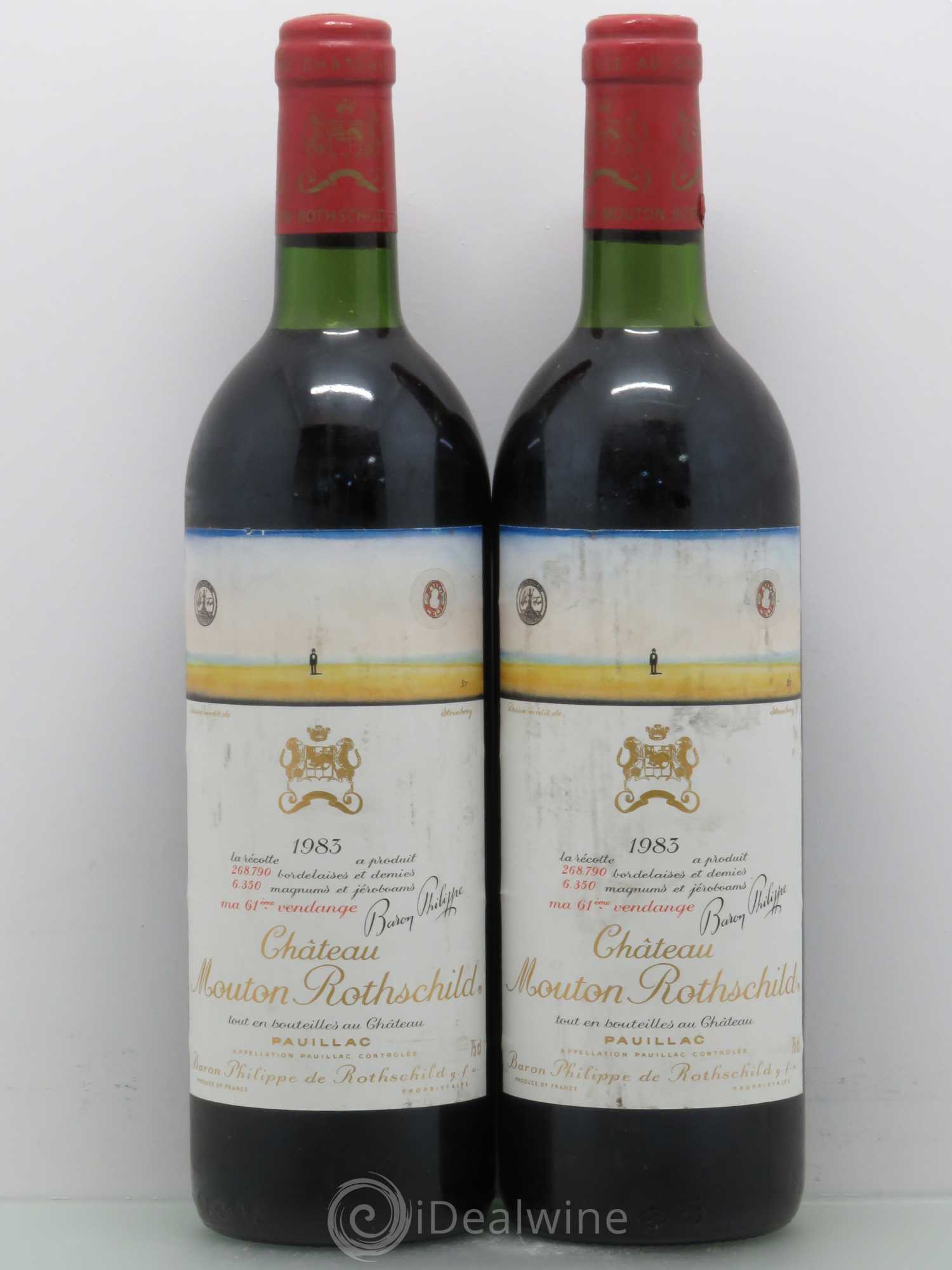 Château Mouton Rothschild 1er Grand Cru Classé 1983 - Lot de 2 bouteilles - 0