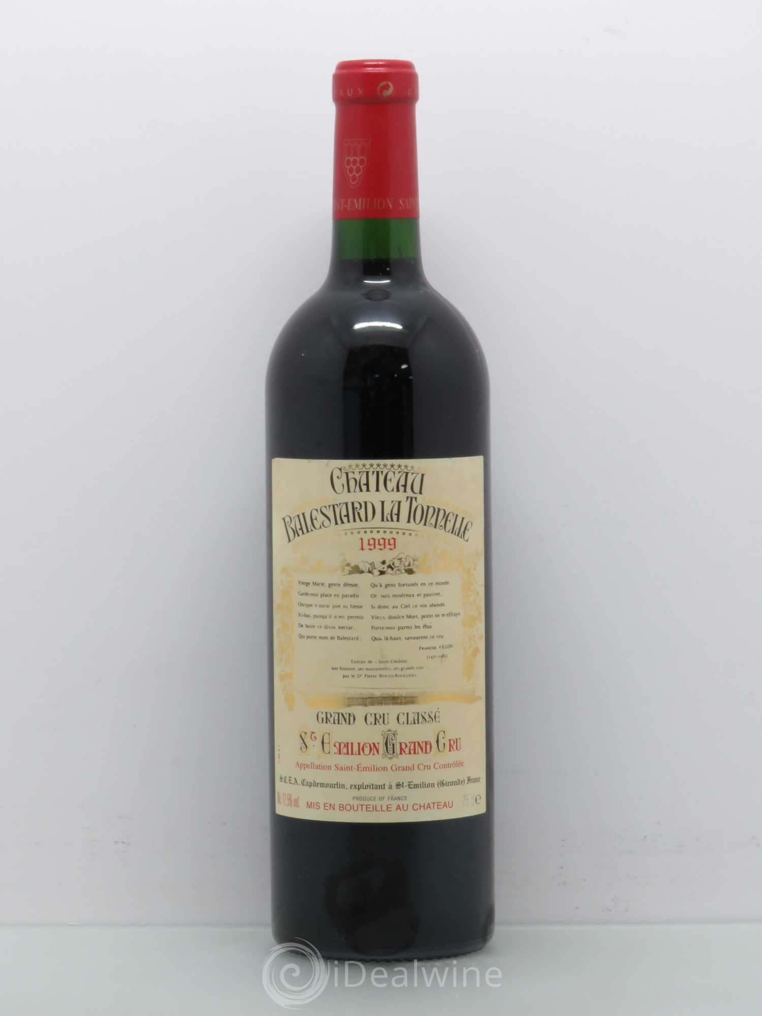 Château Balestard la Tonnelle Grand Cru Classé 1999 - Lot de 1 bouteille - 0
